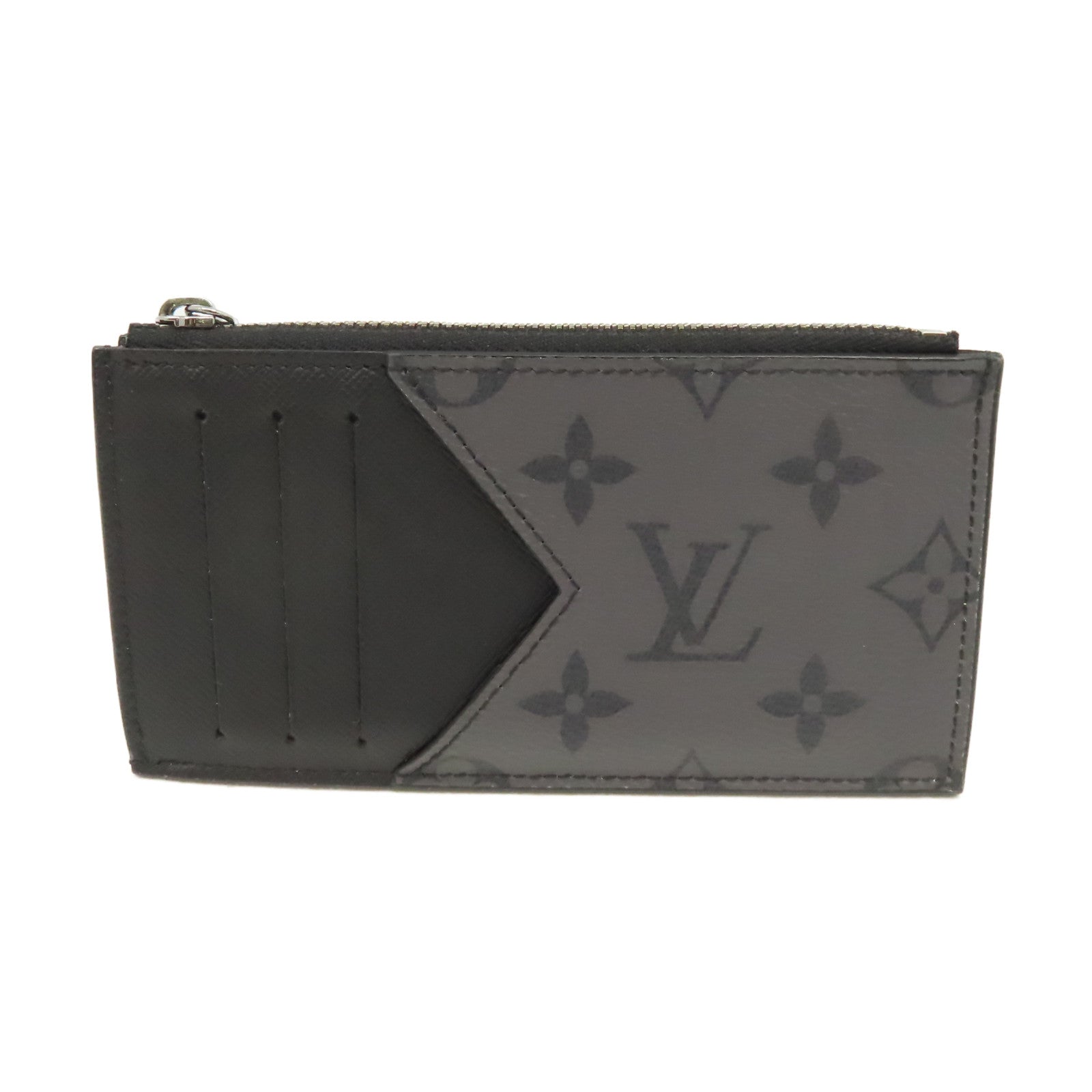 LOUIS VUITTON 【激減優惠】Monogram Eclipse Card Case銀扣卡套黑色/碳灰色