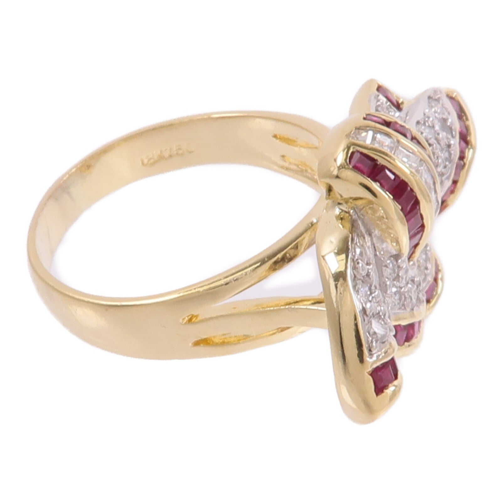 JEWELRY 18K黃金/白金Ruby Diamond Ring紅寶石/鑽石戒指