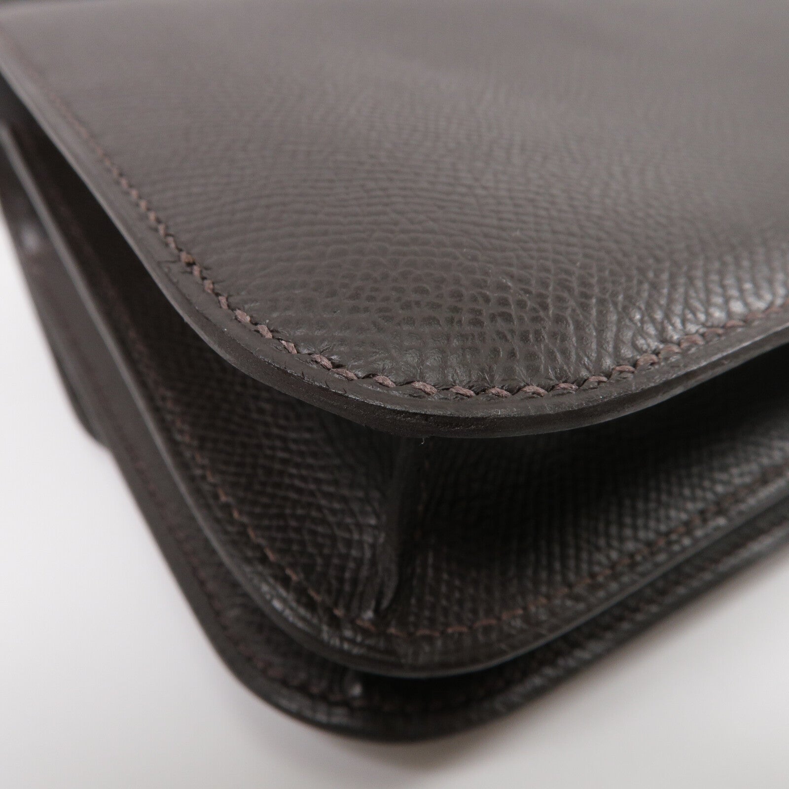 HERMES Epsom皮革Constance Mini肩背袋Bai Brun