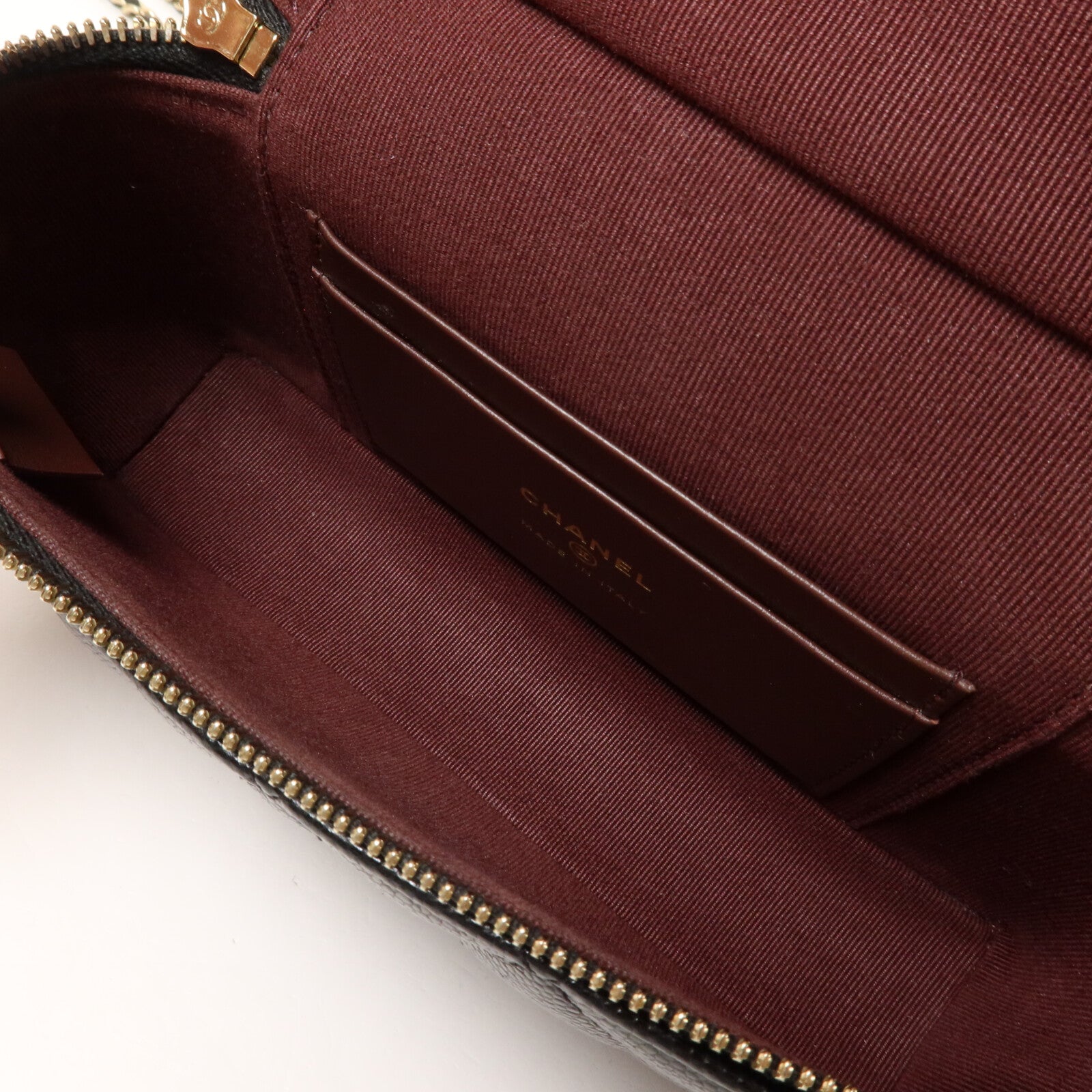 CHANEL 牛皮皮革Vanity Case鏈帶手挽肩背兩用袋