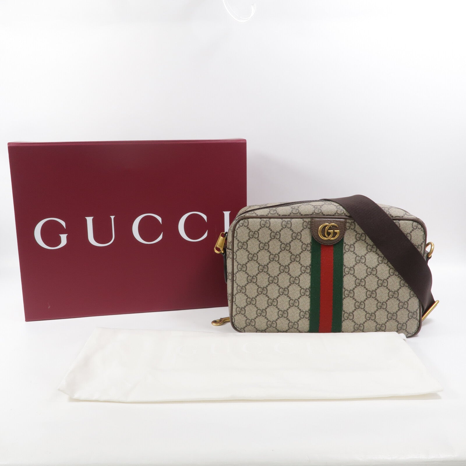 GUCCI 塗層帆布Ophidia Crossbody Bag Medium肩背袋