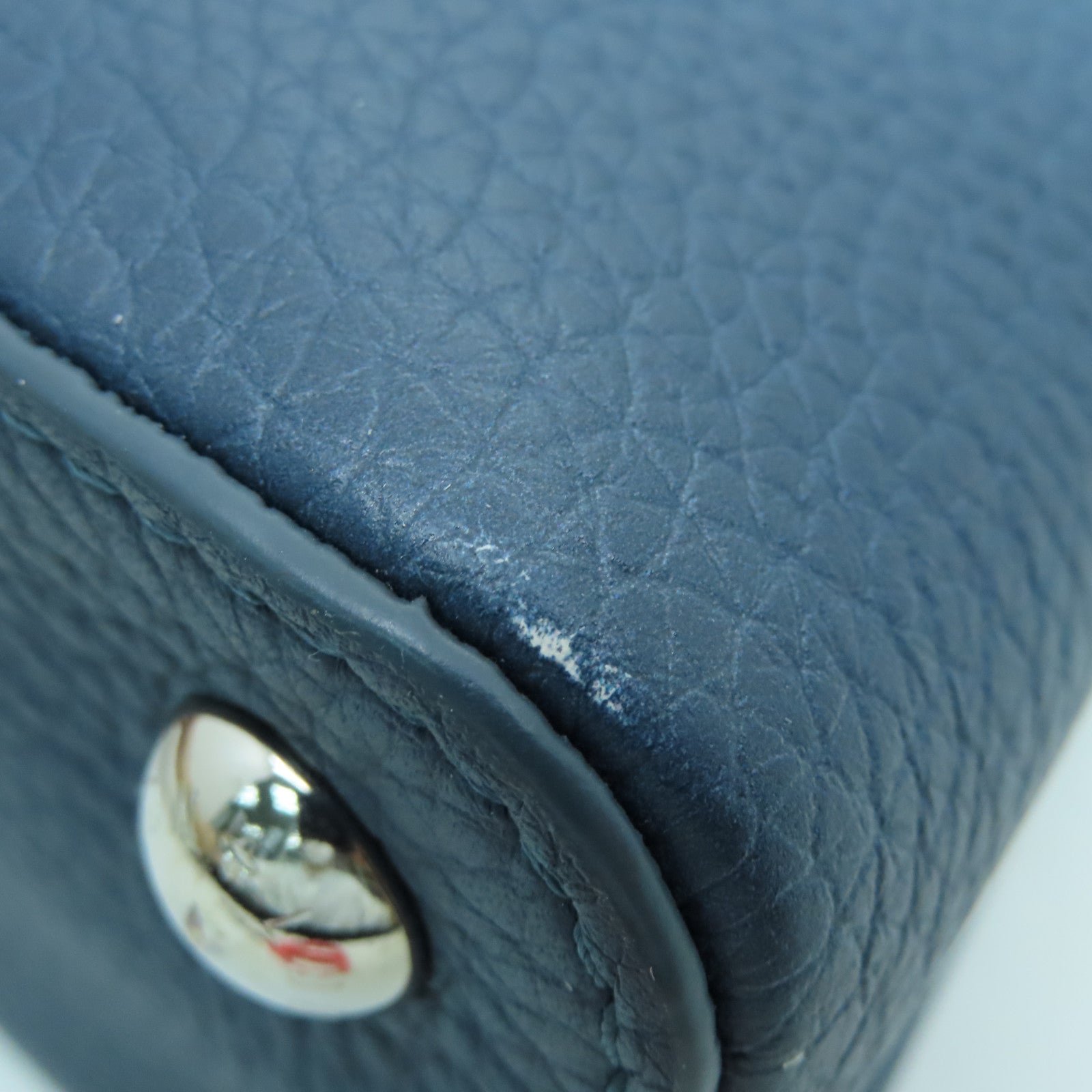 LOUIS VUITTON 【激減優惠】牛皮皮革Capucines BB銀扣手挽肩背兩用袋白色/藍色