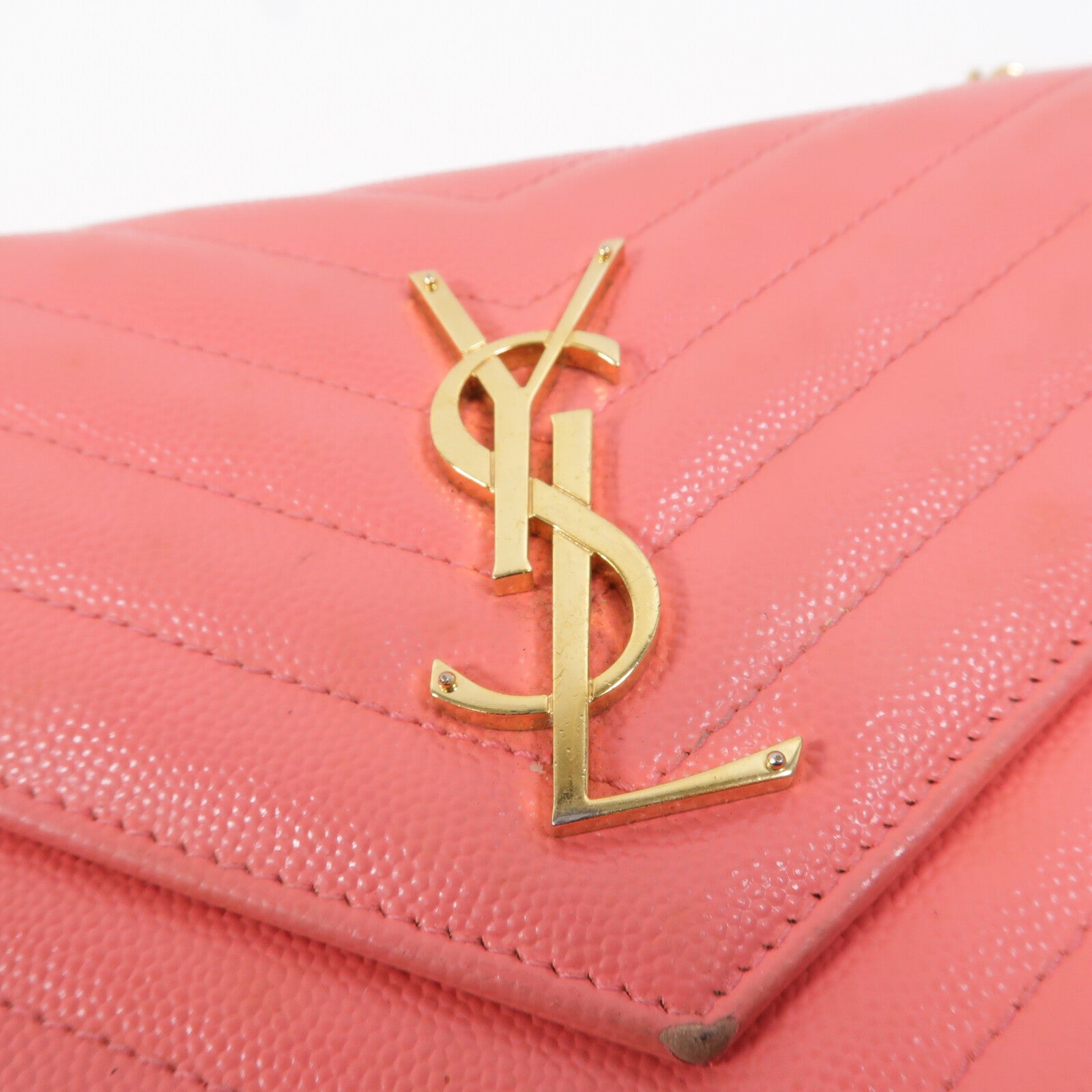 YVES SAINT LAURENT 牛皮皮革Cassandre Envelope鏈帶肩背袋