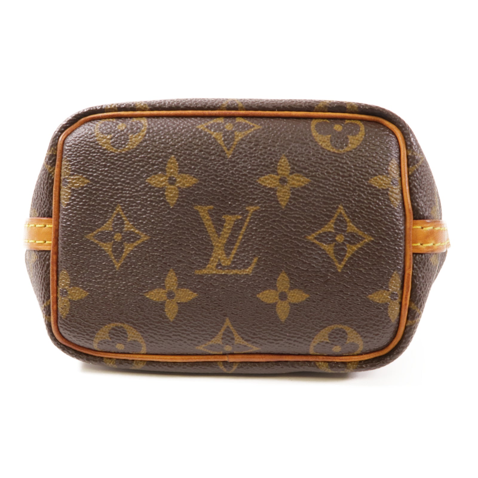 LOUIS VUITTON Monogram Nano Noe金扣肩背袋棕色