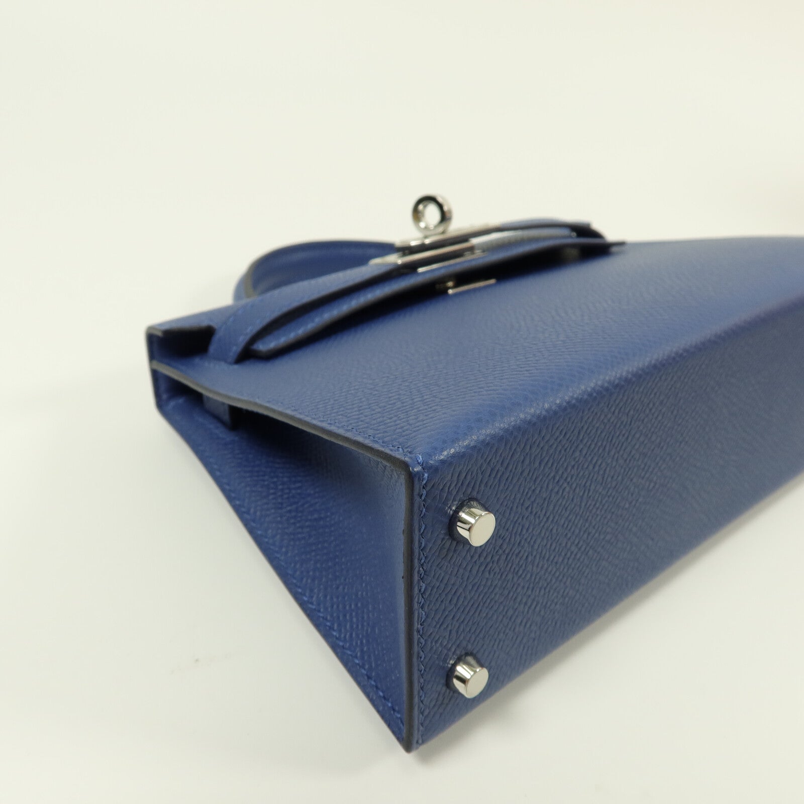 HERMES Epsom皮革Mini Kelly II手挽肩背兩用袋Bleu Tie