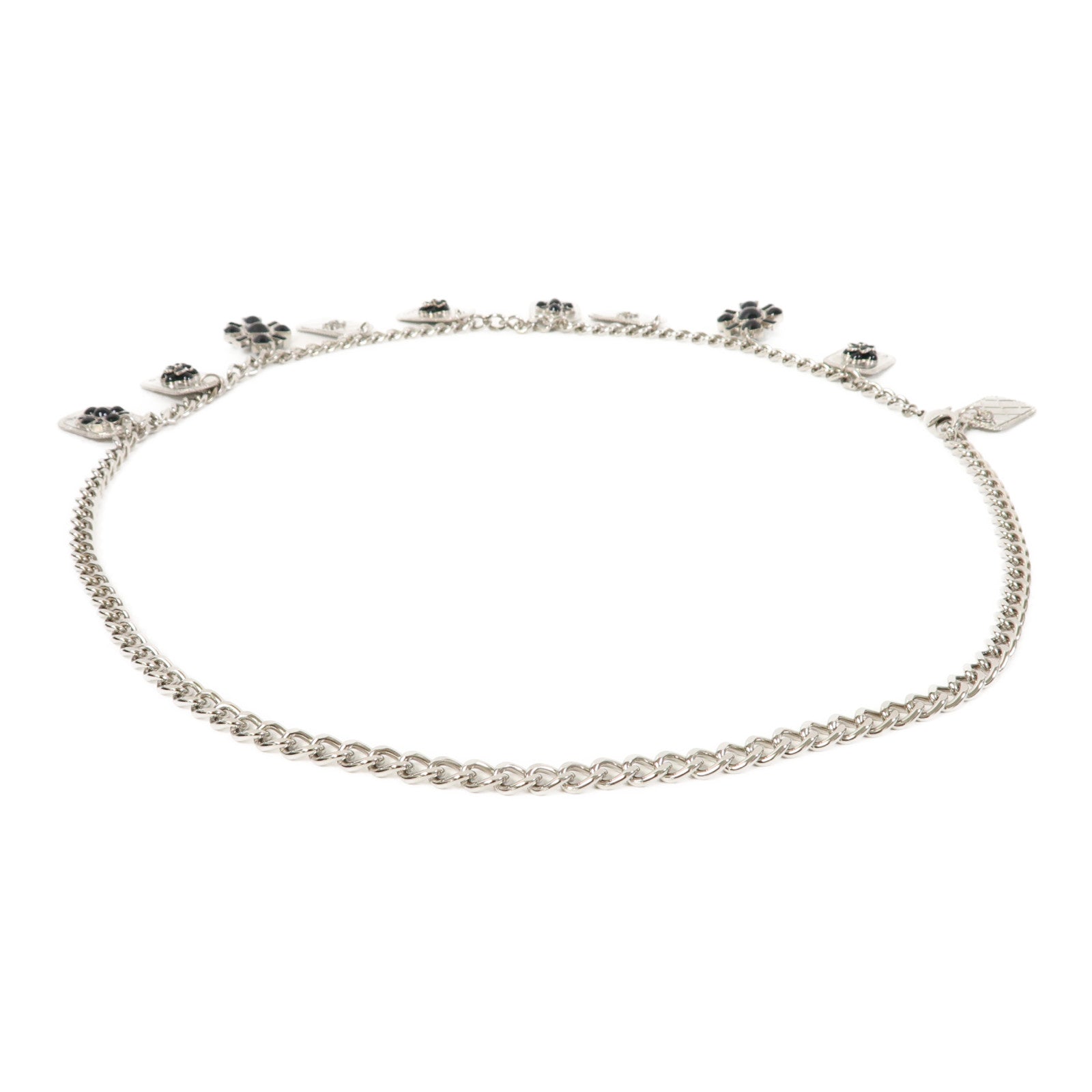 CHANEL 金屬Chain Belt皮帶黑色/銀色