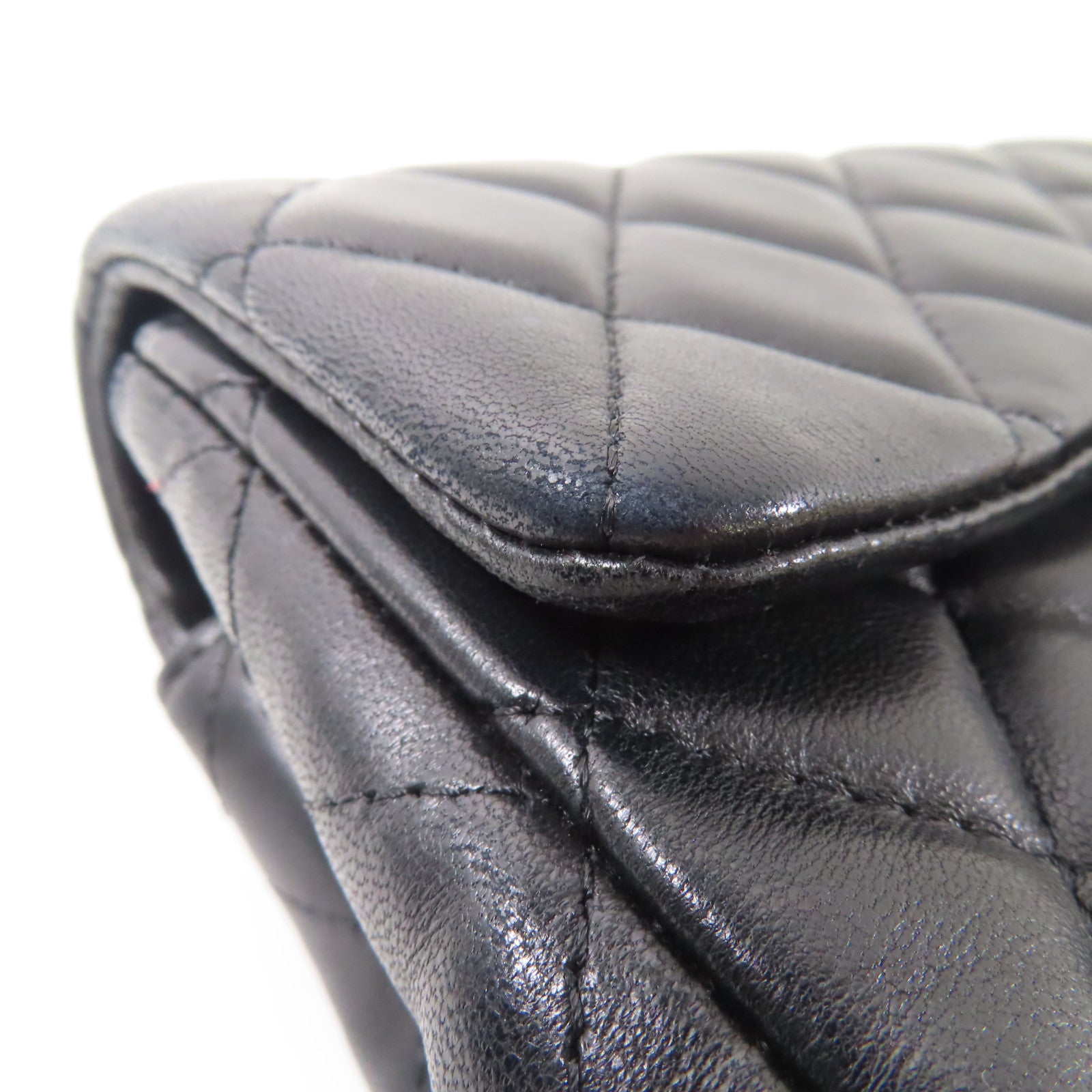 CHANEL 牛皮皮革Mini Classic 20銀扣肩背袋