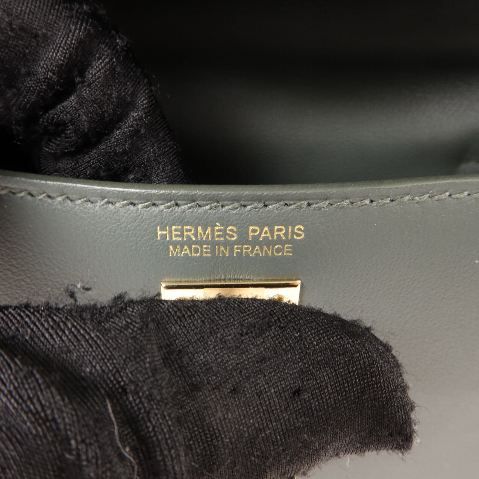 HERMES Swift皮革Kelly Danse肩背袋Vert Mangrove