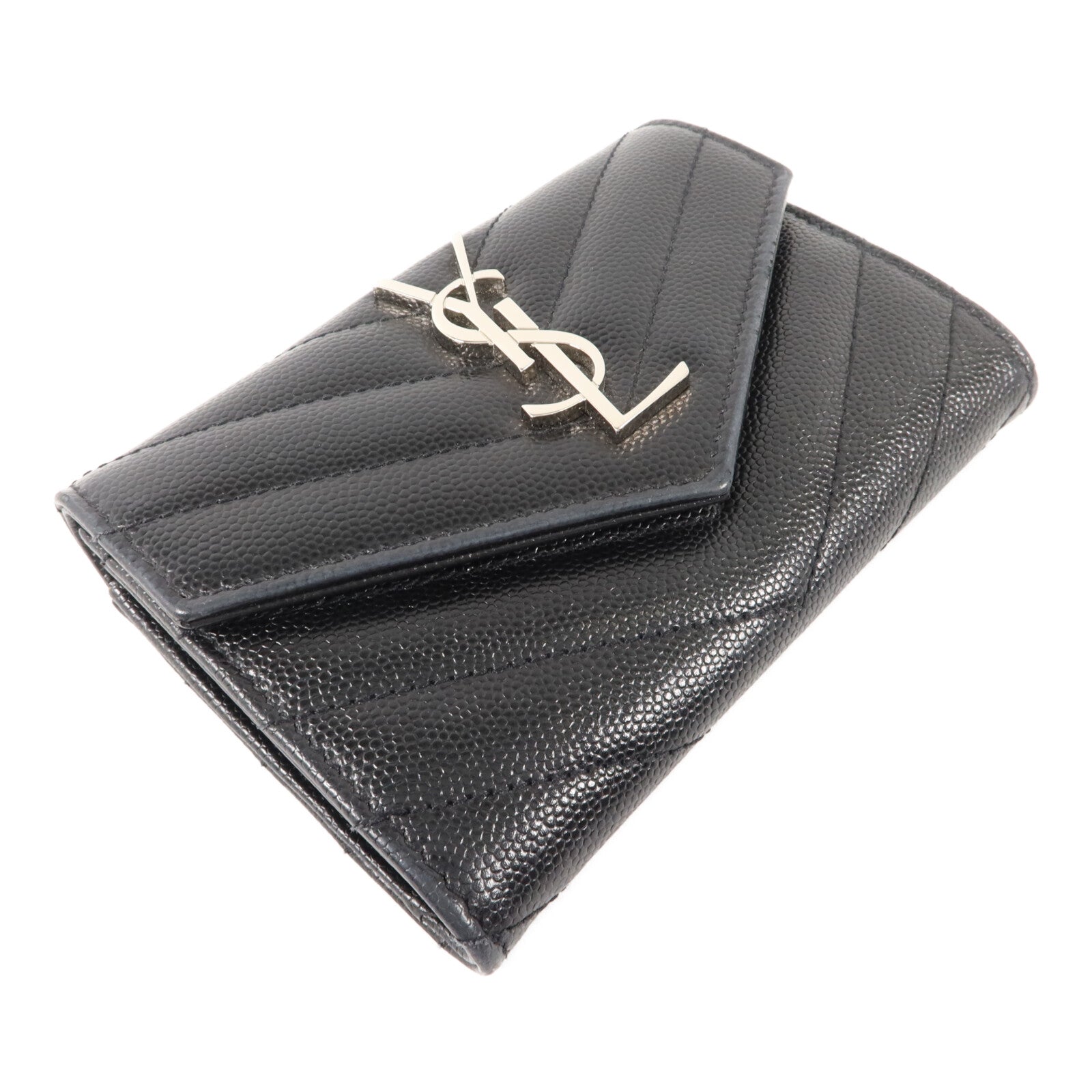 SAINT LAURENT 牛皮皮革Cassandre Matelasse Small Wallet錢包