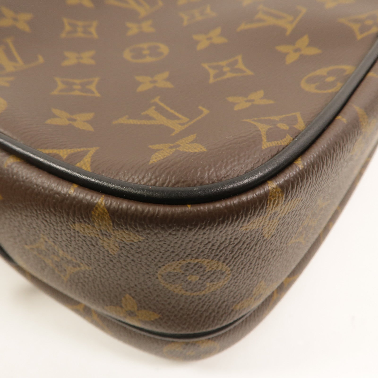 LOUIS VUITTON Monogram Macassar S Lock Messenger手挽肩背兩用袋