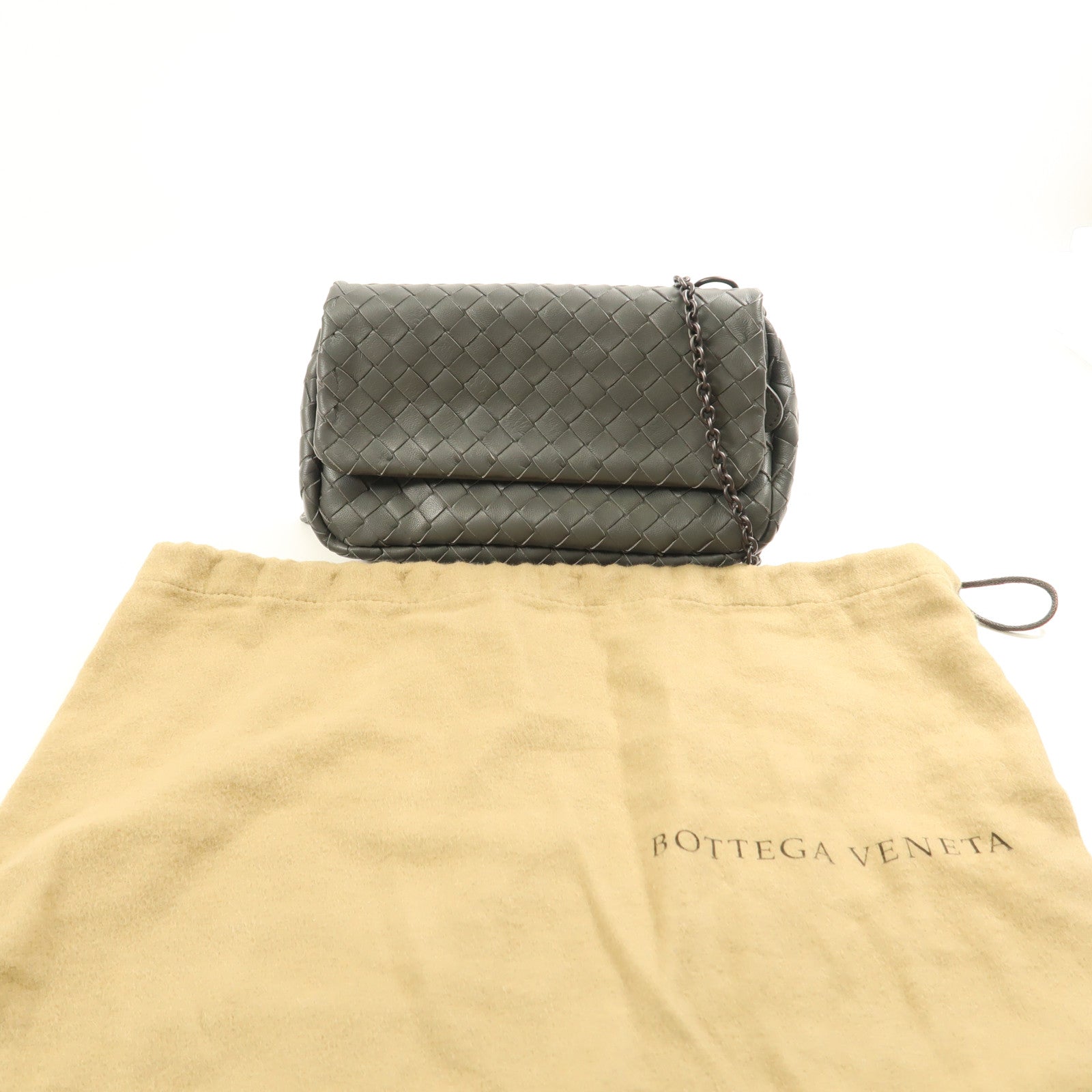 BOTTEGA VENETA 羊皮皮革Shoulder Bag黑扣肩背袋