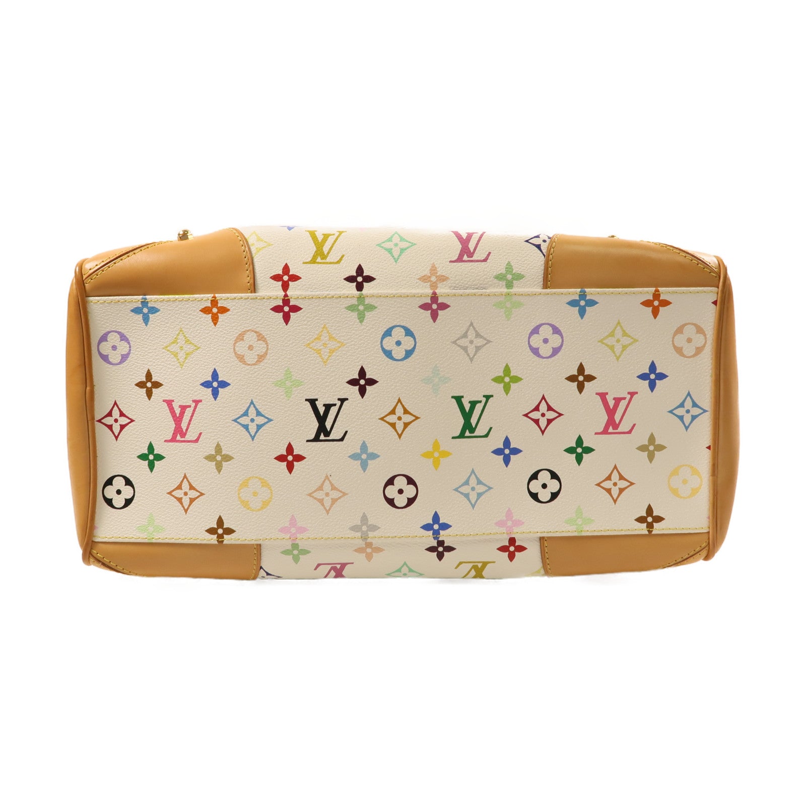 LOUIS VUITTON Monogram Multicolore Claudia金扣肩背袋白色/彩色