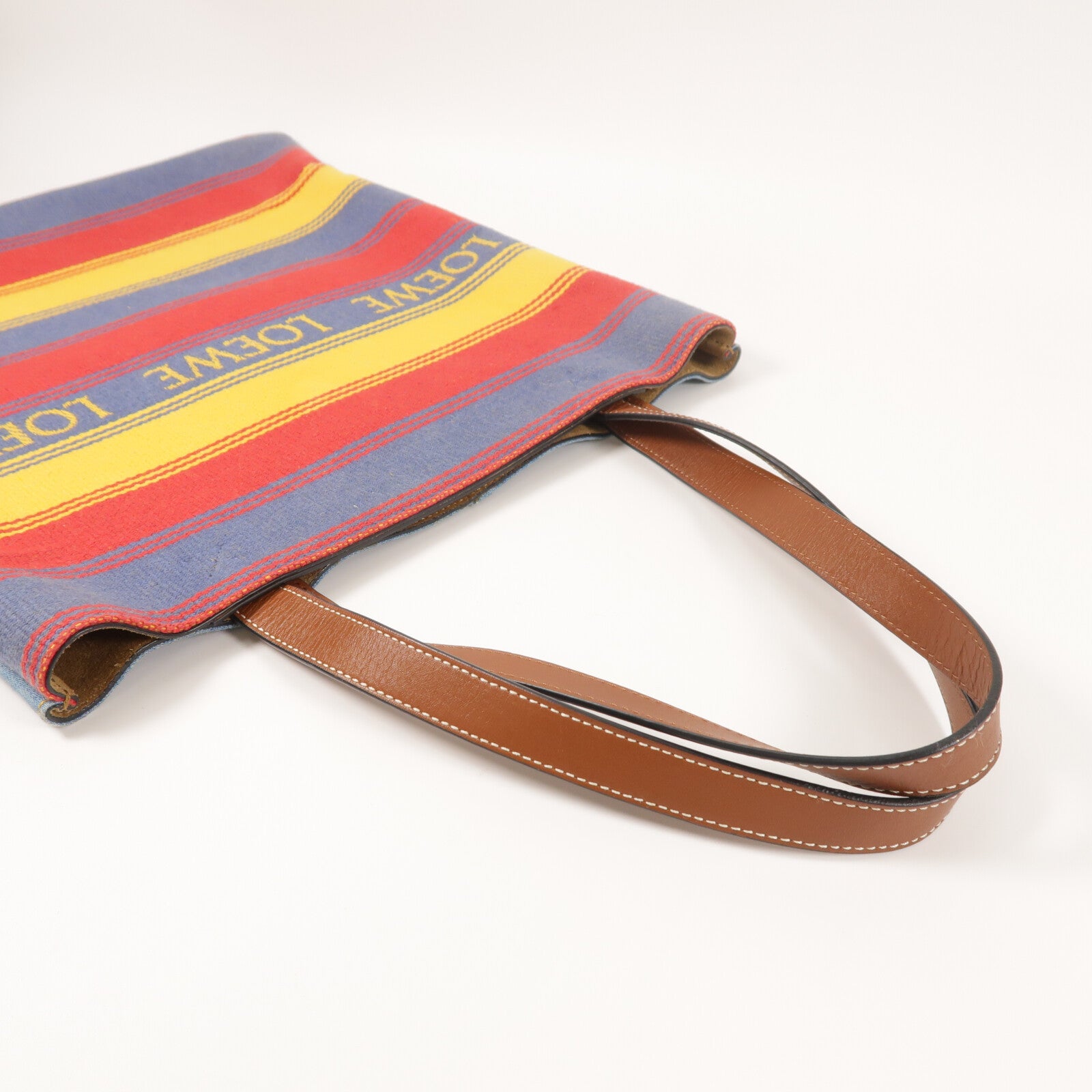 LOEWE 牛仔布/棉質Vertical Tote Strip手挽袋