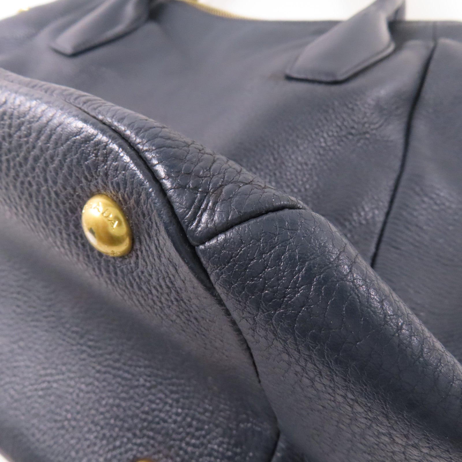 PRADA 牛皮皮革Handbag金扣手挽袋