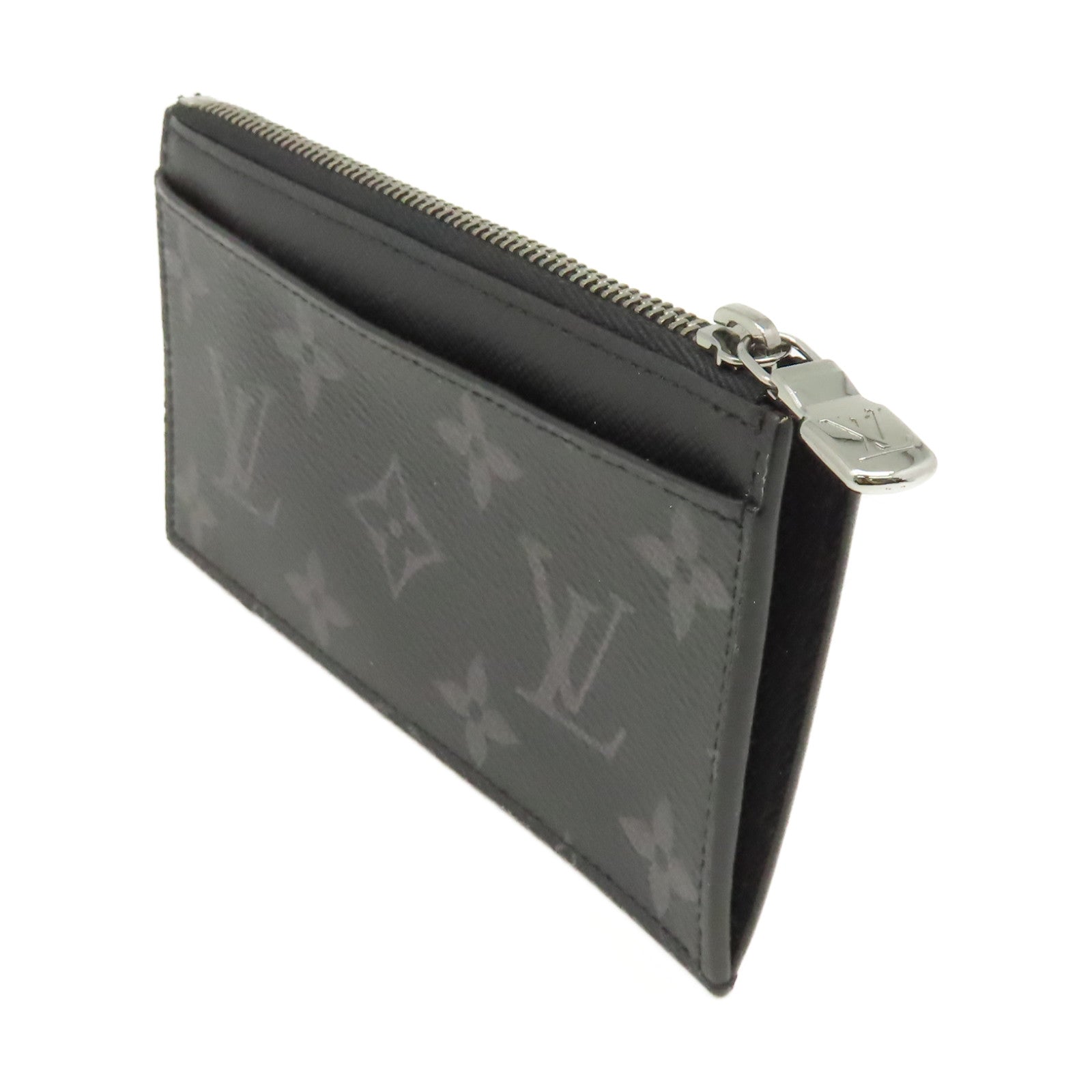 LOUIS VUITTON 【激減優惠】Monogram Eclipse Card Case銀扣卡套黑色/碳灰色