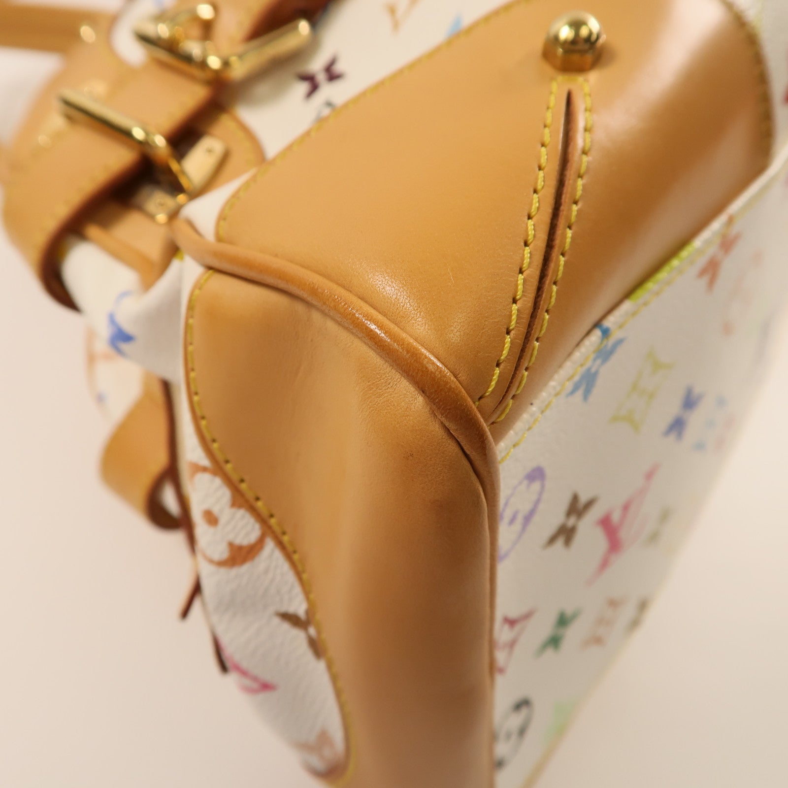 LOUIS VUITTON Monogram Multicolore Claudia金扣肩背袋白色/彩色
