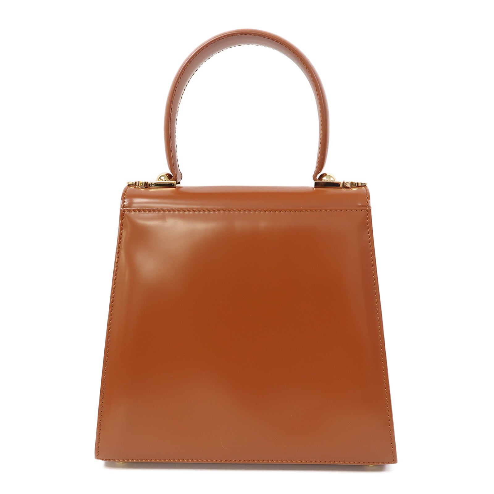 Salvatore Ferragamo 牛皮皮革Small Top Handle金扣手挽肩背兩用袋啡色