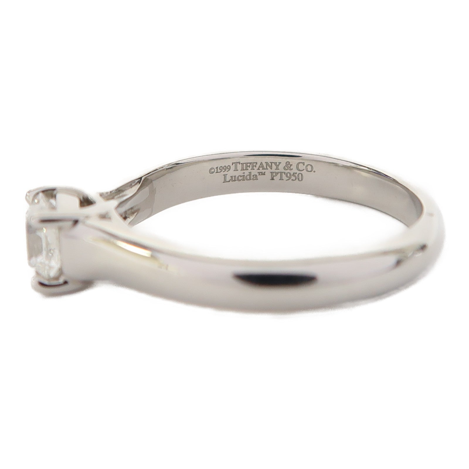 TIFFANY＆CO 【激減優惠】Pt950鉑金Diamond Ring0.37ct鑽石戒指US#4.75