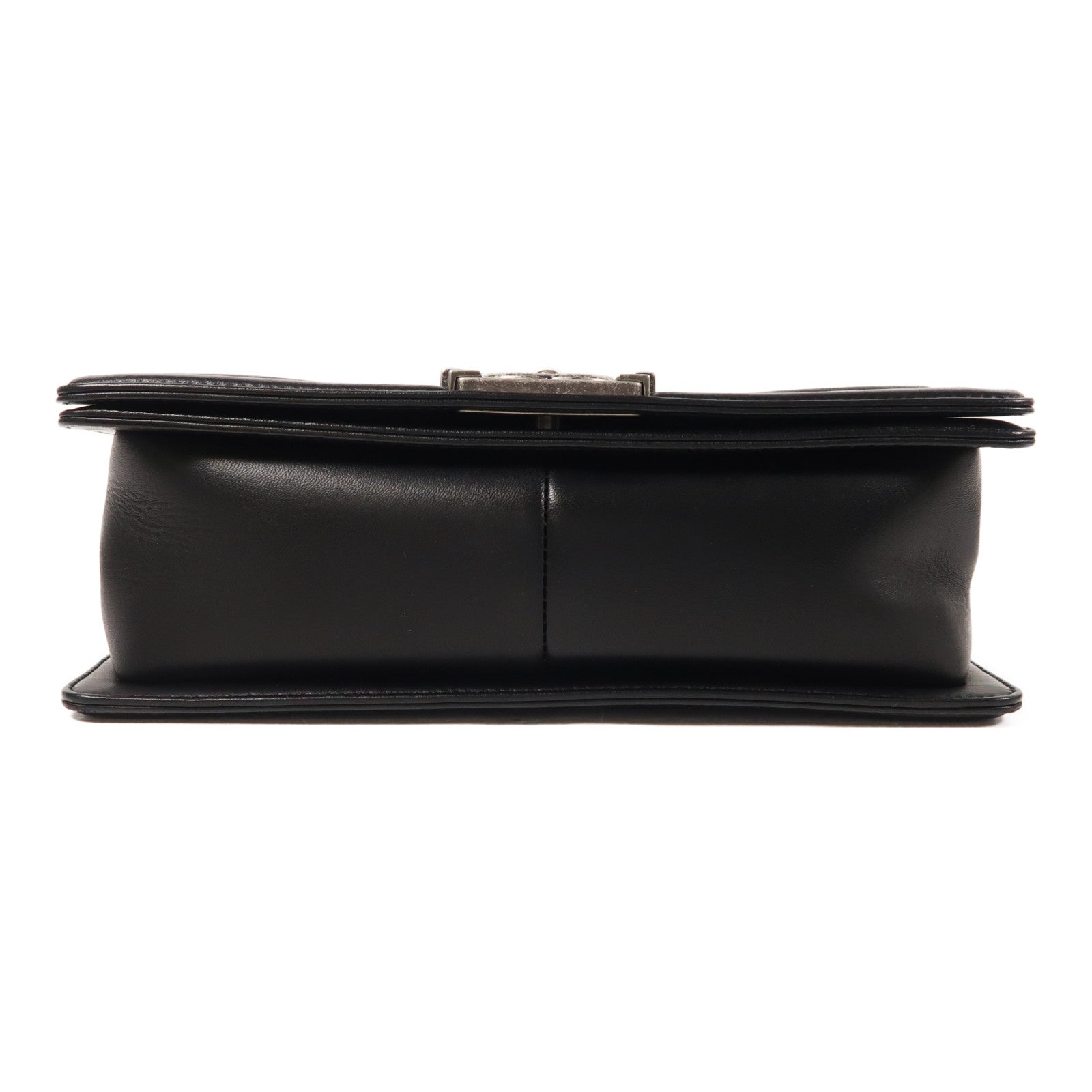 CHANEL 羊皮皮革Boy 25銀扣鏈帶肩背袋