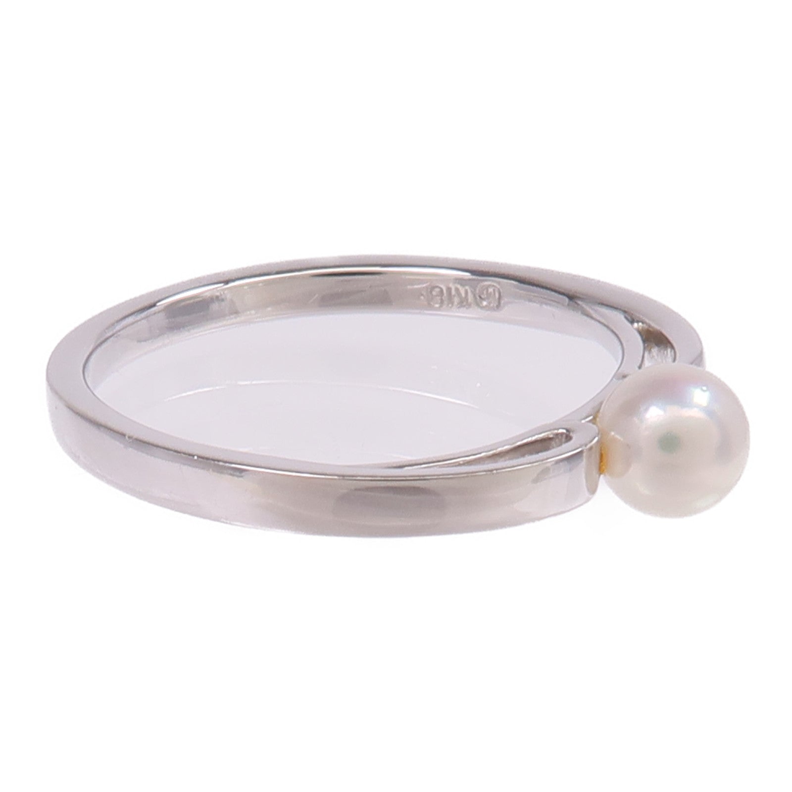MIKIMOTO 18K白金Pearl Ring珍珠戒指US#6.5