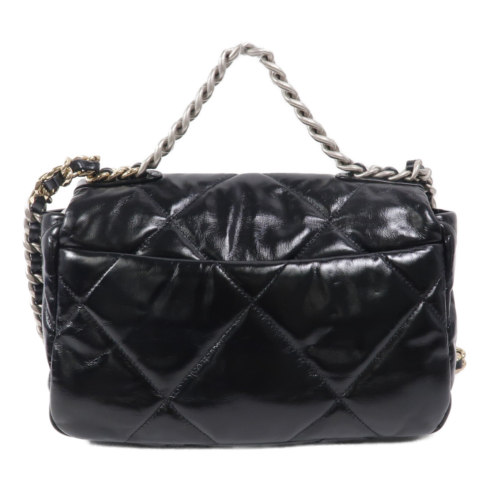 CHANEL 牛皮皮革Chanel 19 Small鏈帶手挽肩背兩用袋