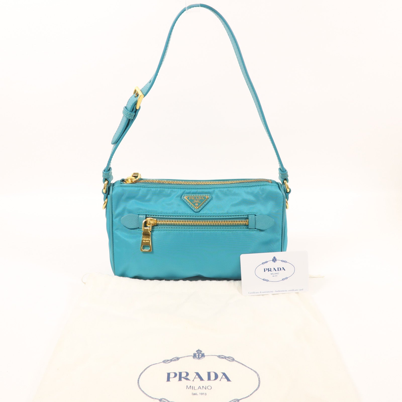 PRADA 尼龍Shoulder Bag金扣肩背袋