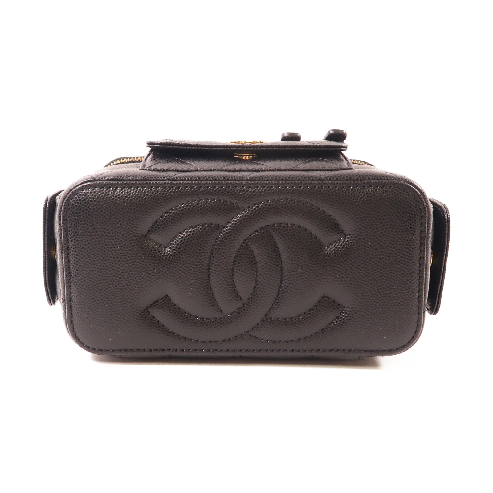 CHANEL 牛皮皮革2 Way Chain Shoulder金扣手挽肩背兩用袋