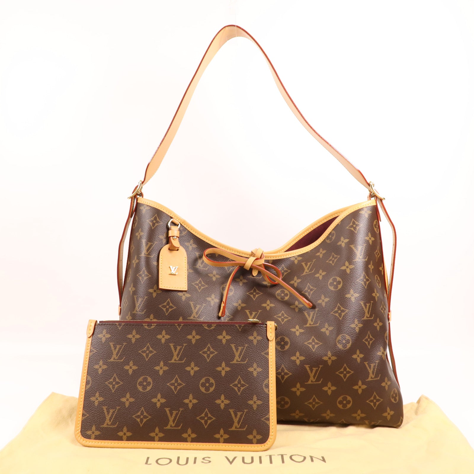 LOUIS VUITTON Monogram Carry All MM金扣肩背袋