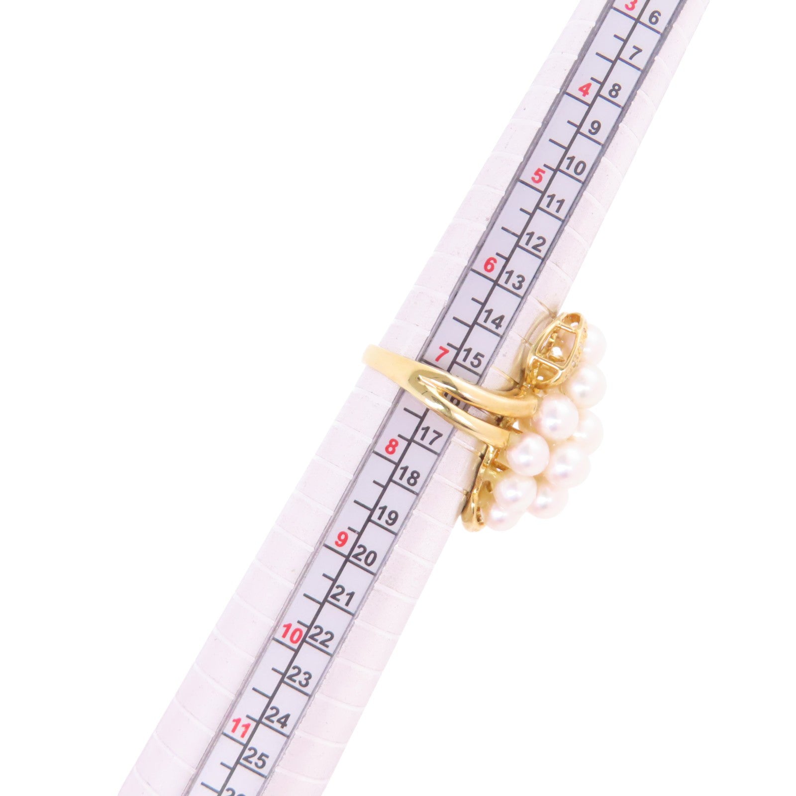 JEWELRY 18K黃金/珍珠/鑽石Pearl Diamond Ring戒指US#7.25