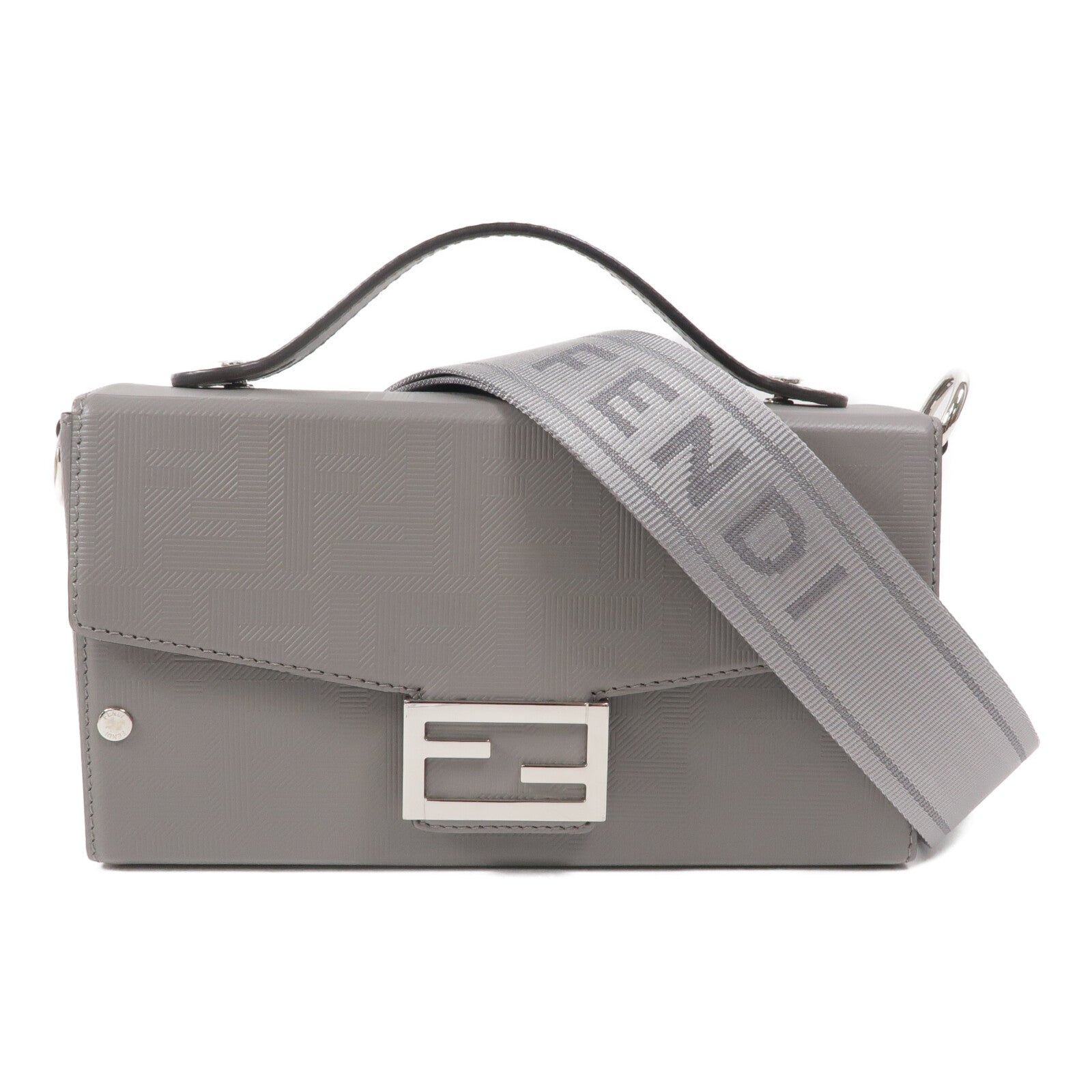 FENDI 牛皮皮革Soft Trunk Baguette手挽肩背兩用袋