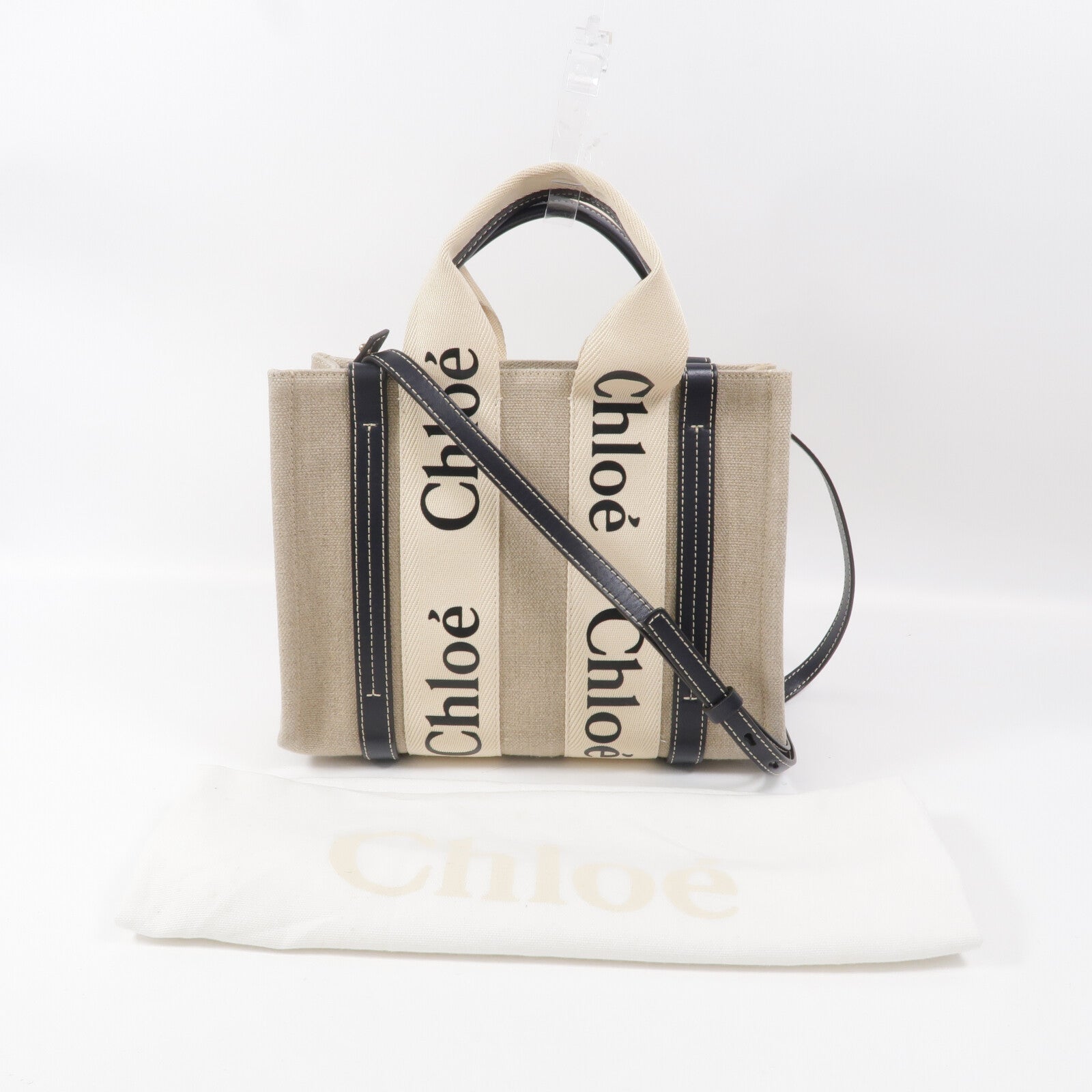 Chloe 帆布Small Woody手挽肩背兩用袋