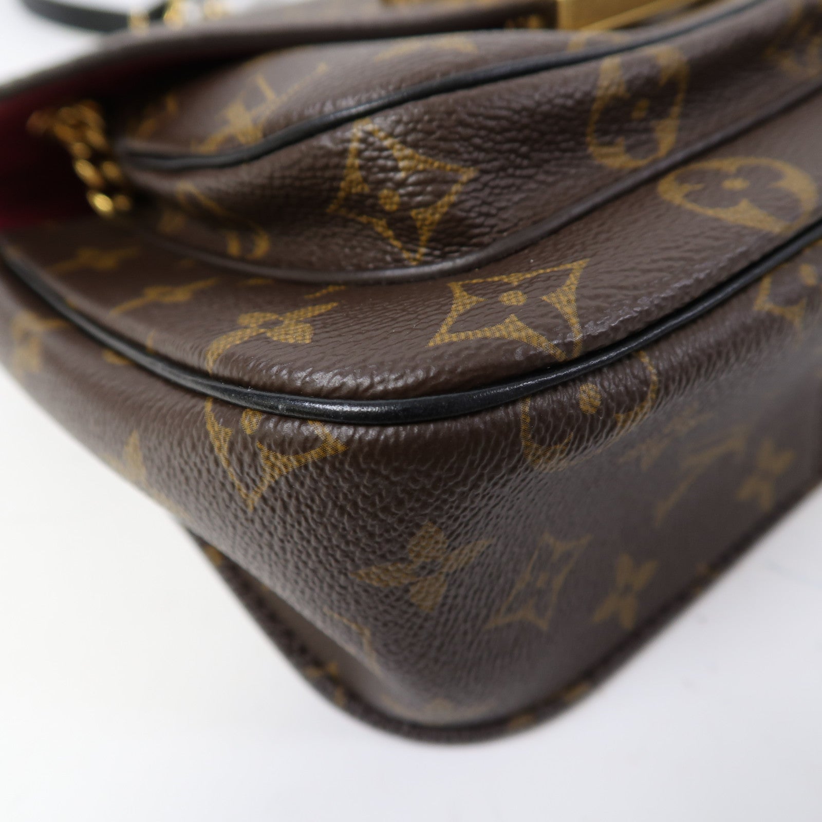 LOUIS VUITTON Monogram Passy金扣鏈帶肩背袋啡色