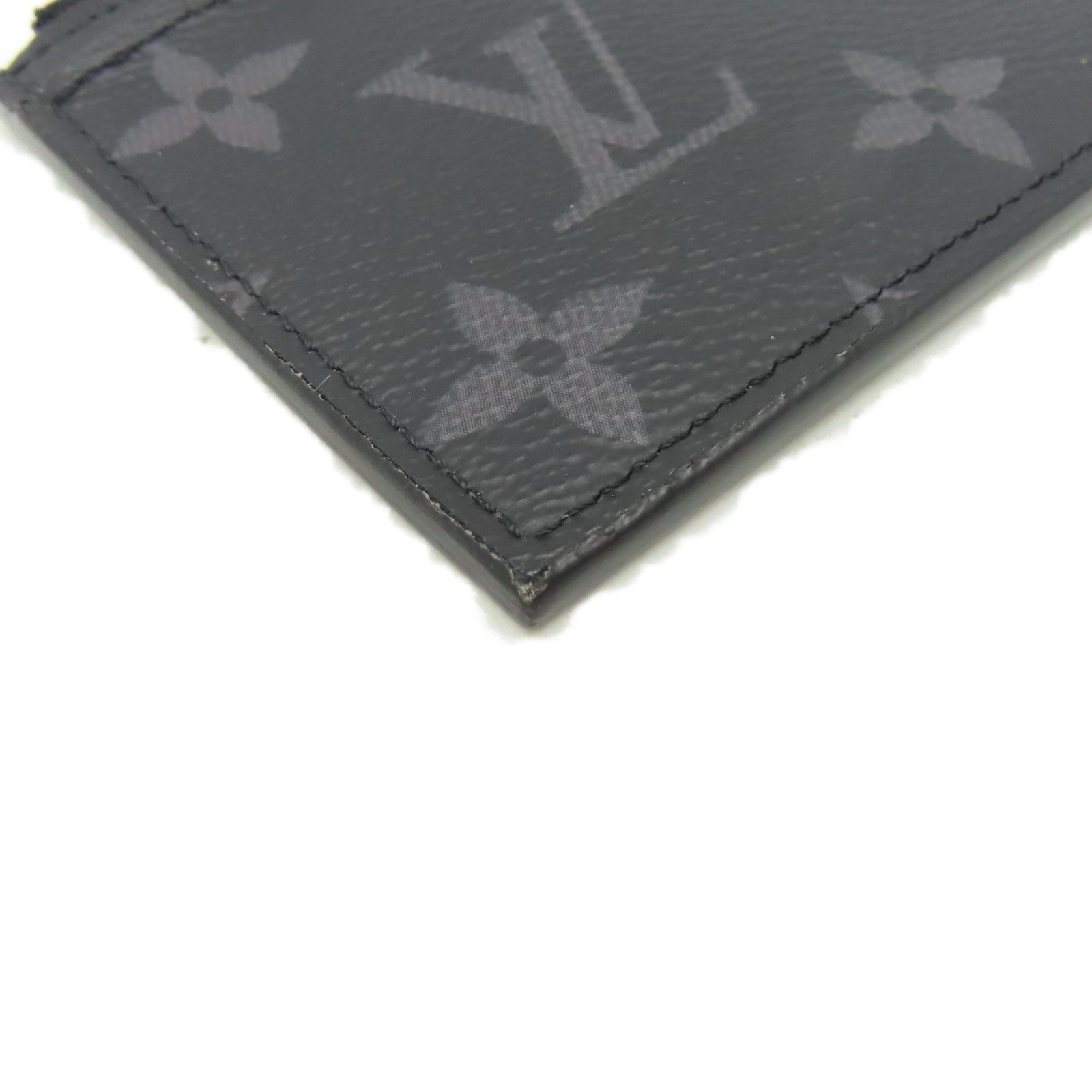 LOUIS VUITTON 【激減優惠】Monogram Eclipse Card Case銀扣卡套黑色/碳灰色