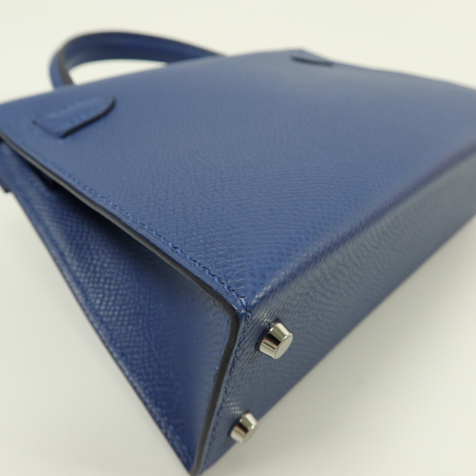 HERMES Epsom皮革Mini Kelly II手挽肩背兩用袋Bleu Tie