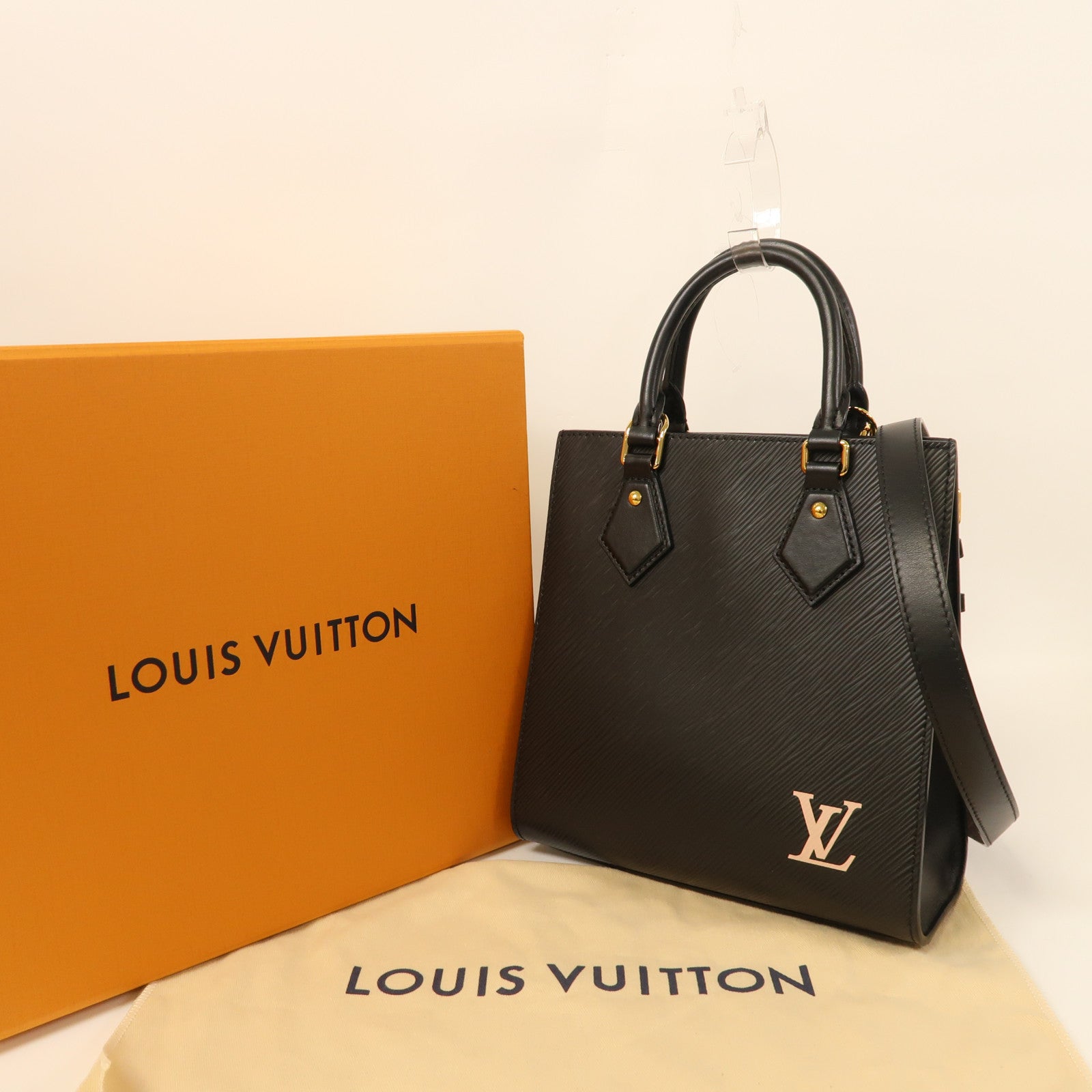 LOUIS VUITTON LV GHW Sac Plat BB 2 Way Shoulder Bag Handbag M20958 Epi Black