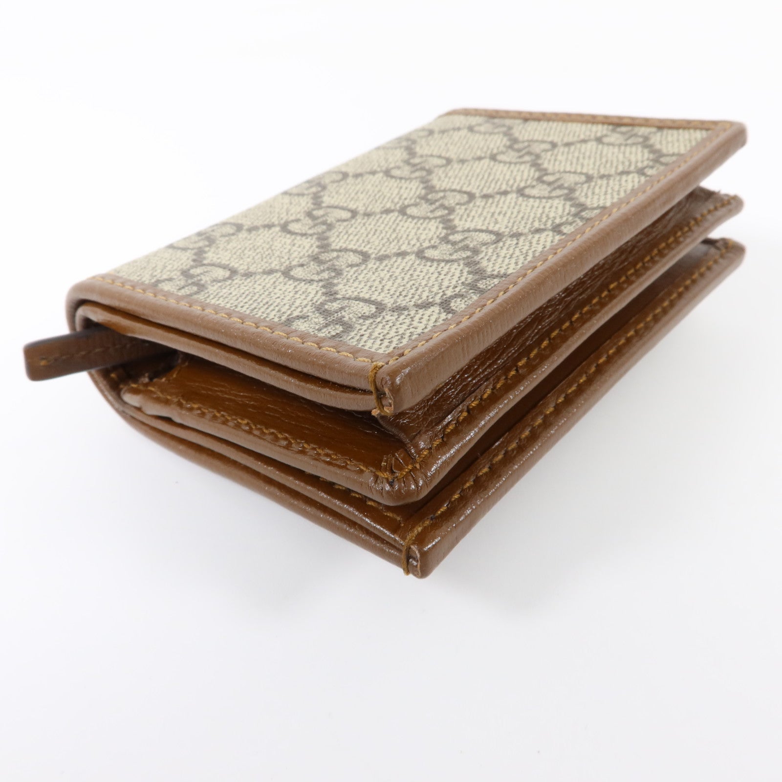 GUCCI 塗層帆布Horsebit 1955 Card Case Wallet金扣錢包