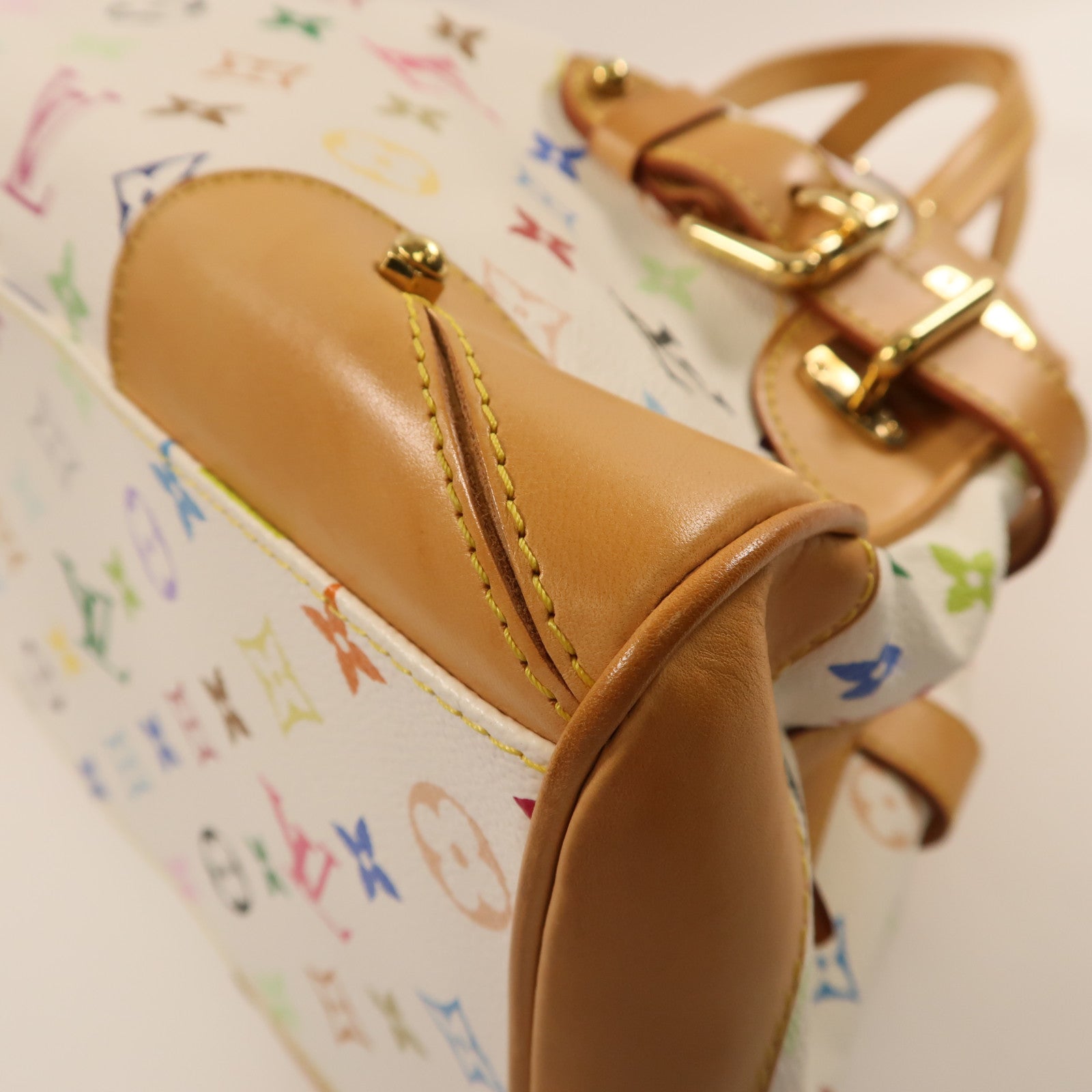 LOUIS VUITTON Monogram Multicolore Claudia金扣肩背袋白色/彩色