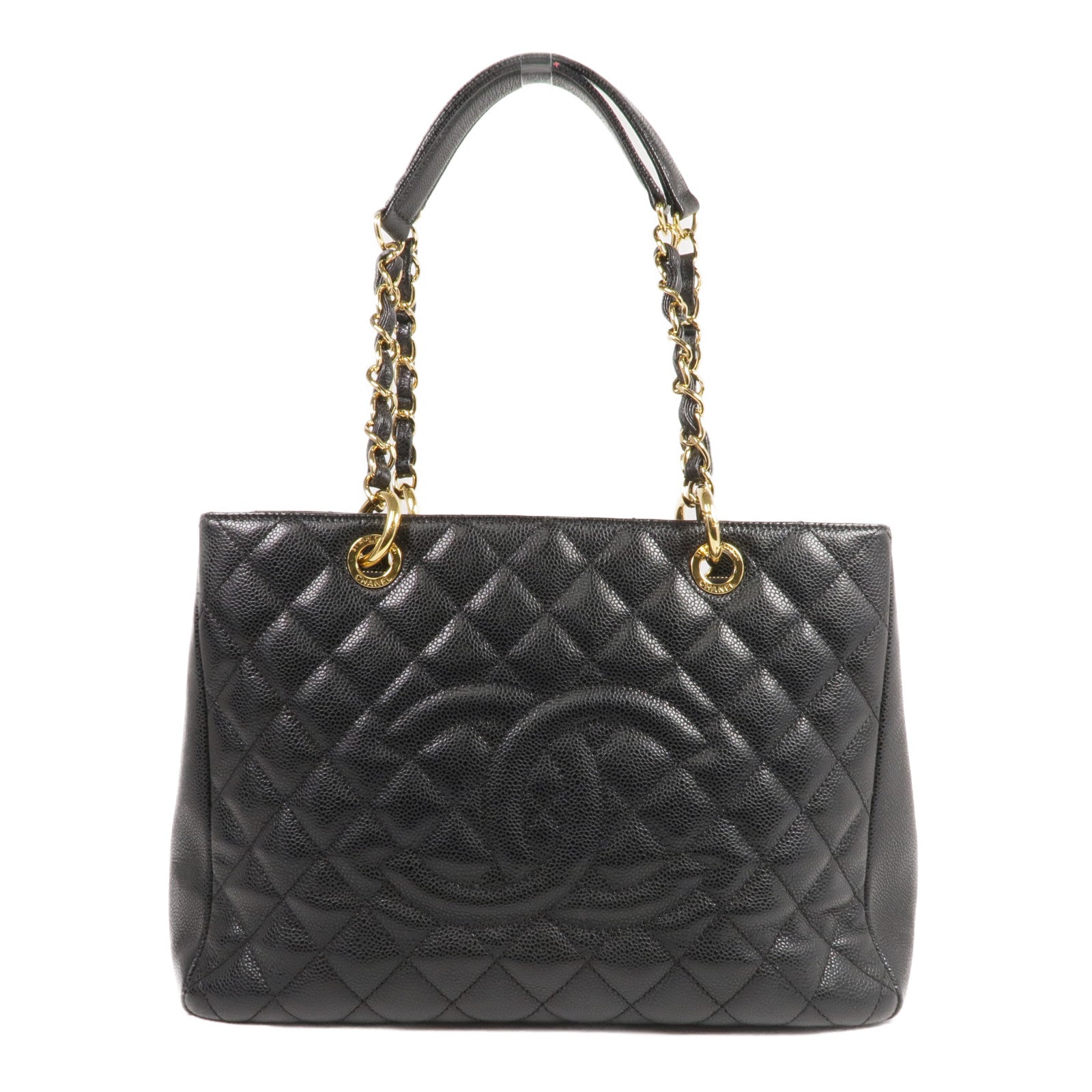 CHANEL 牛皮皮革GST Grand Shopping Tote金扣肩背袋/手挽袋