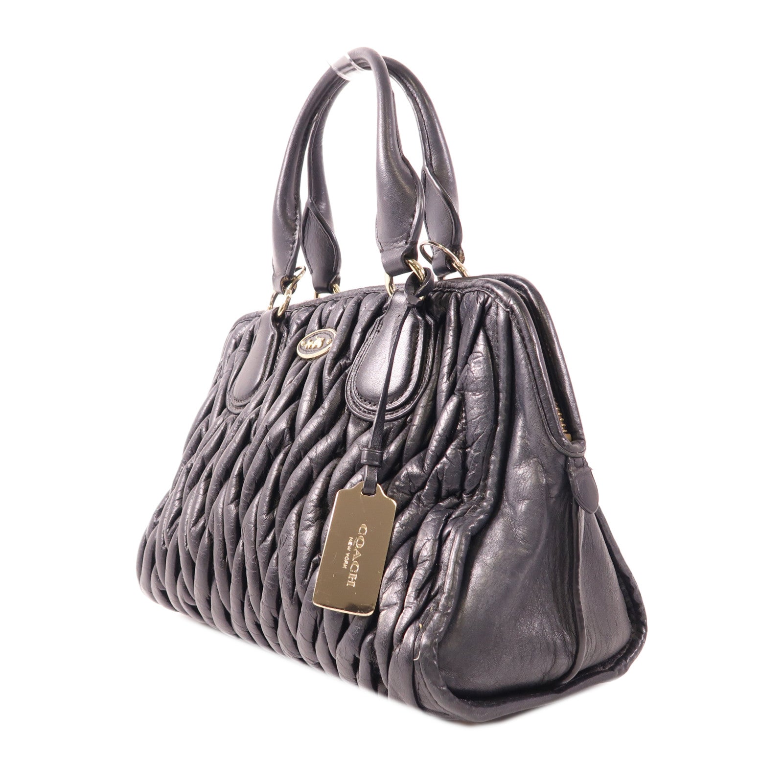 COACH 牛皮皮革Shoulder Bag金扣手挽肩背兩用袋