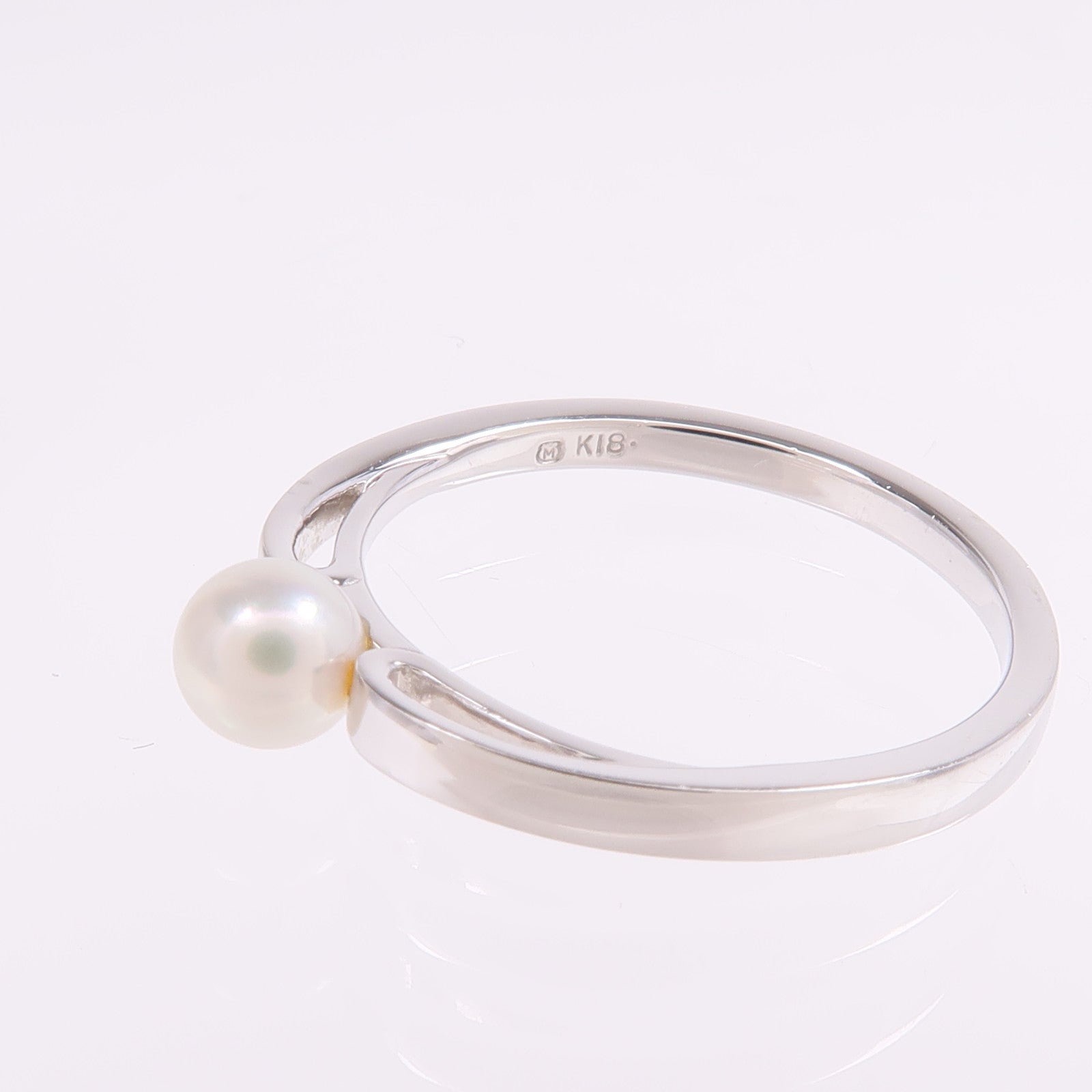MIKIMOTO 18K白金Pearl Ring珍珠戒指US#6.5