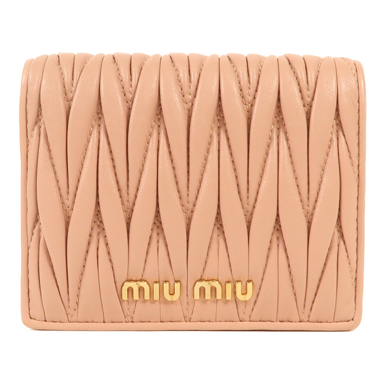 Miu Miu 牛皮皮革Bifold Wallet金扣錢包