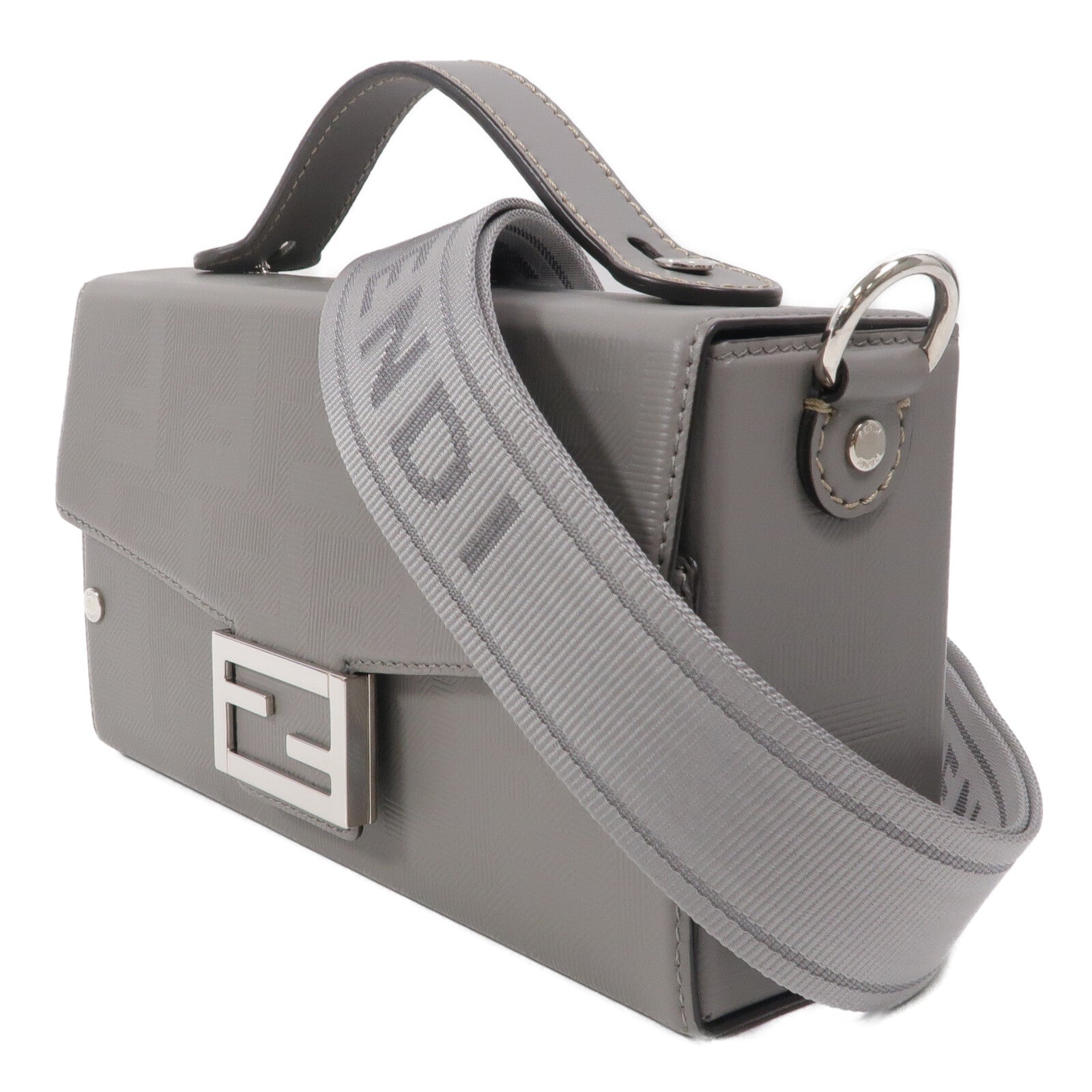 FENDI 牛皮皮革Soft Trunk Baguette手挽肩背兩用袋