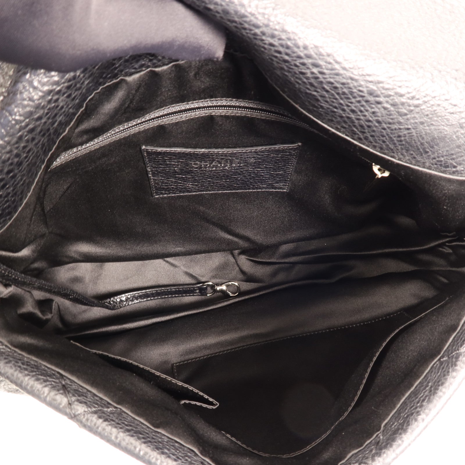 CHANEL 牛皮皮革Shoulder Bag銀扣肩背袋