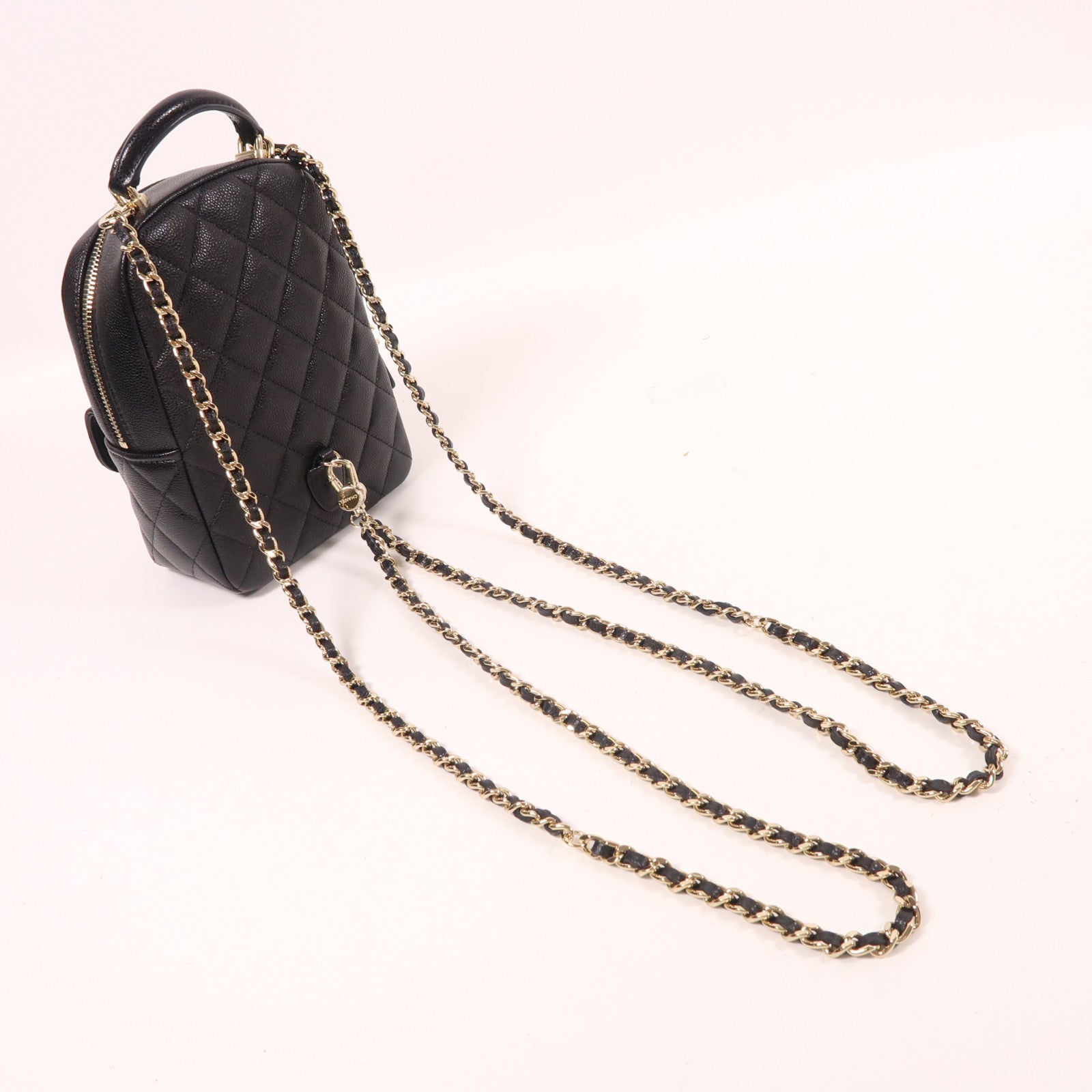 CHANEL 牛皮皮革24C Mini Backpack金扣背包