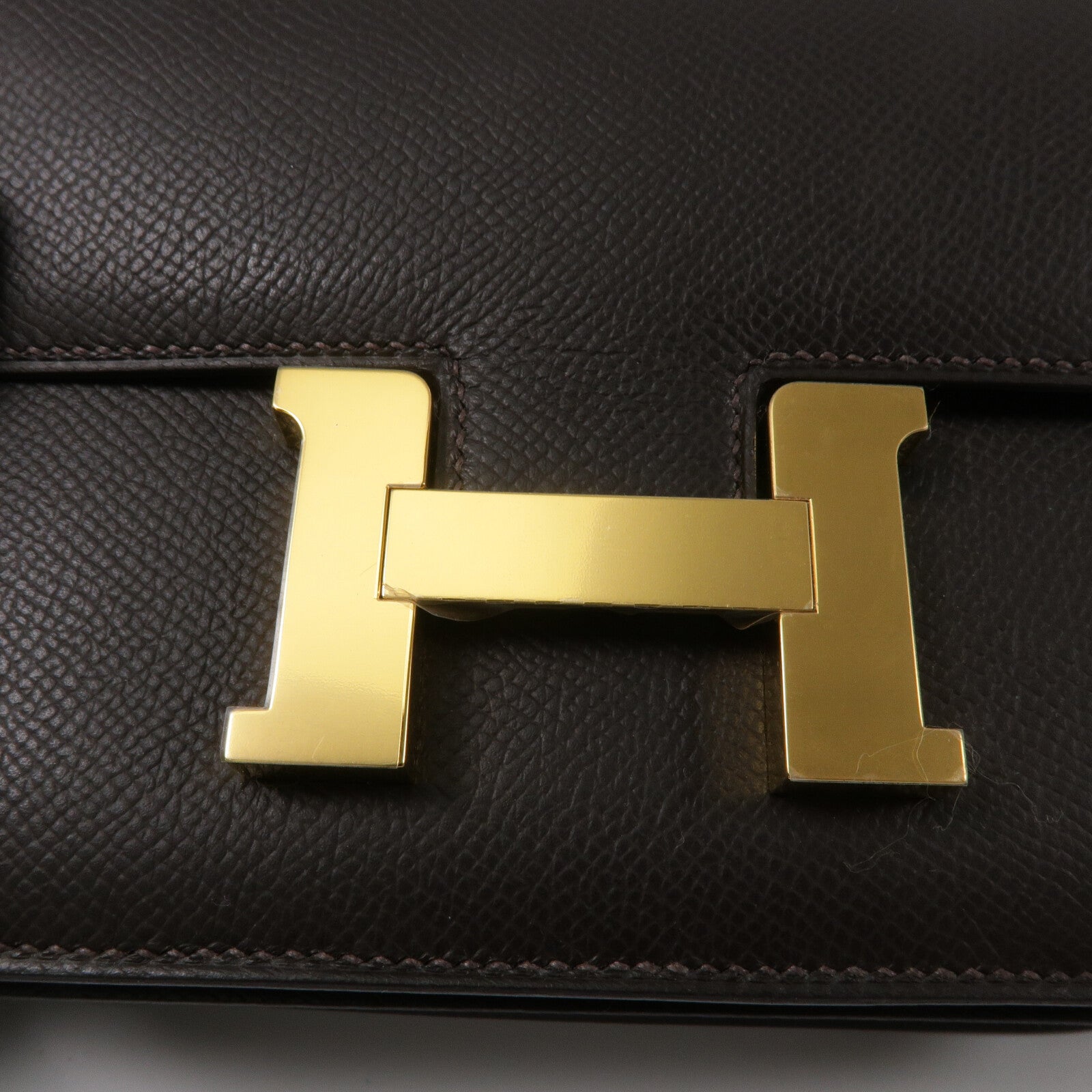 HERMES Epsom皮革Constance Mini肩背袋Bai Brun