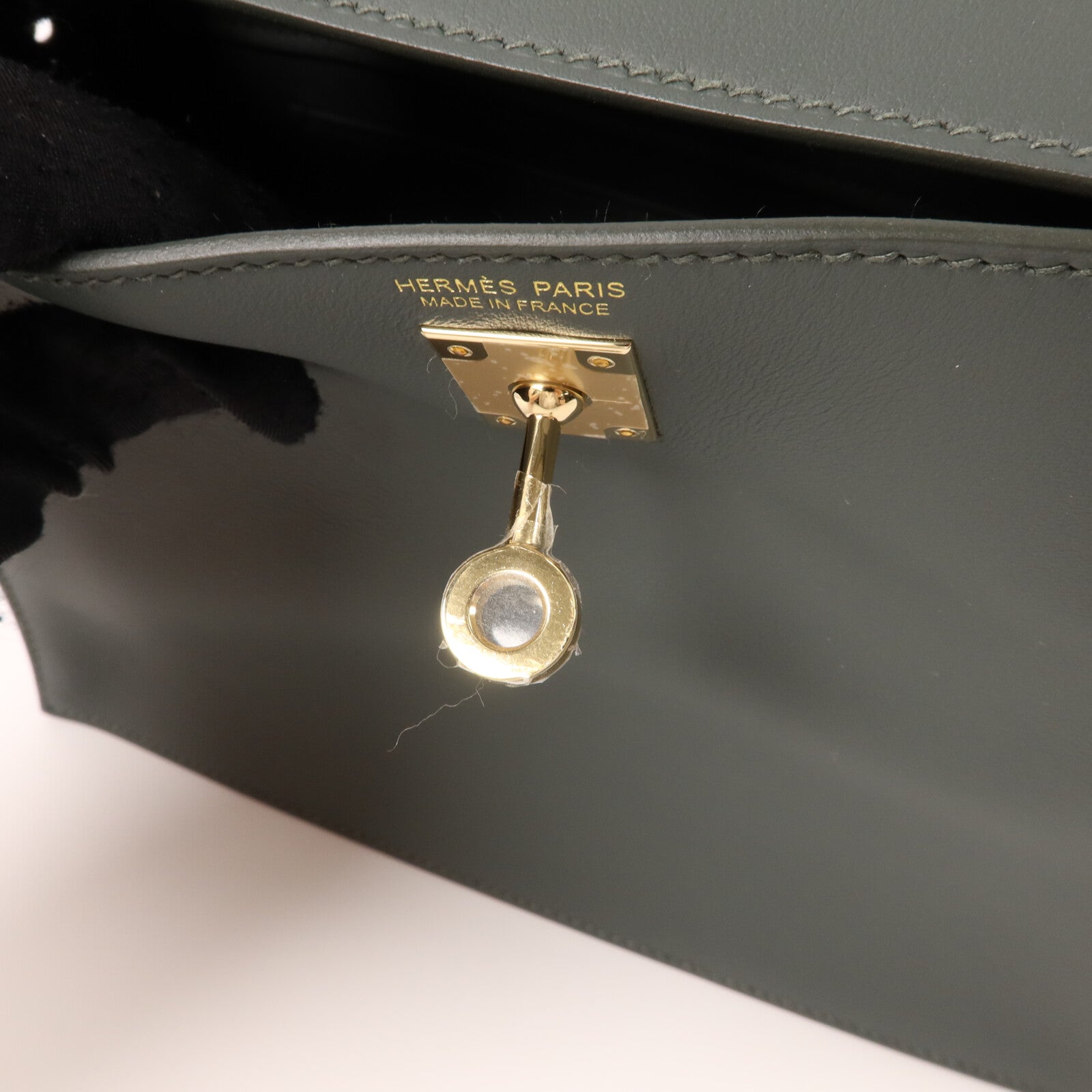 HERMES Swift皮革Kelly Danse肩背袋Vert Mangrove