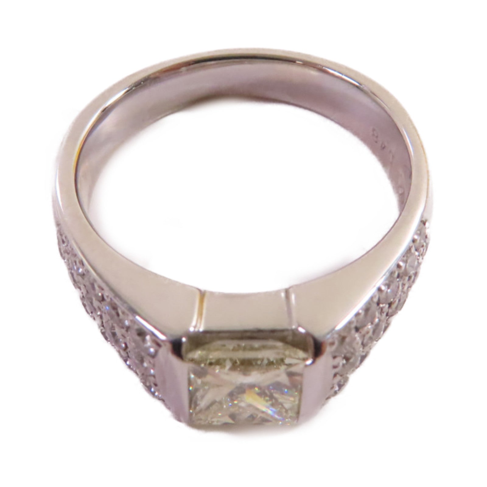 JEWELRY PT900鉑金/1.005ct鑽石/0.48ct鑽石Diamond Ring戒指US#5.75