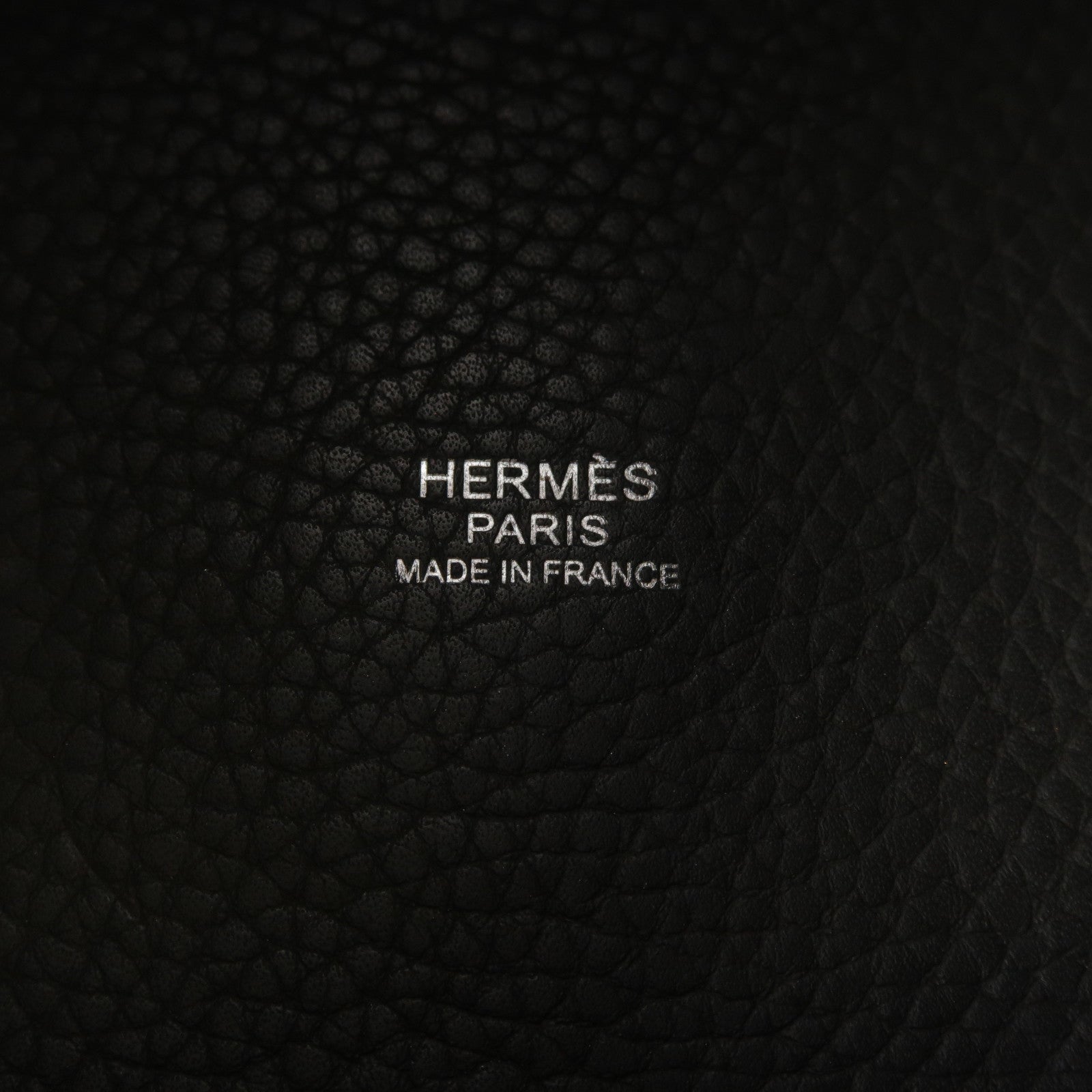HERMES Clemence皮革Picotin GM銀扣手挽袋灰色