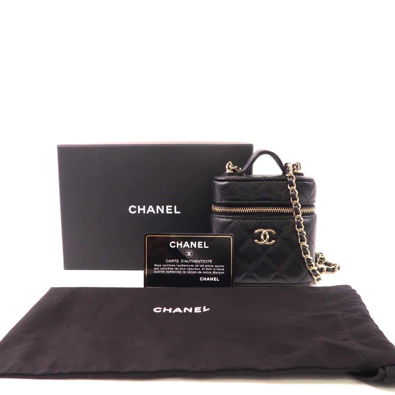CHANEL 牛皮皮革Chain Shoulder金扣手挽肩背兩用袋