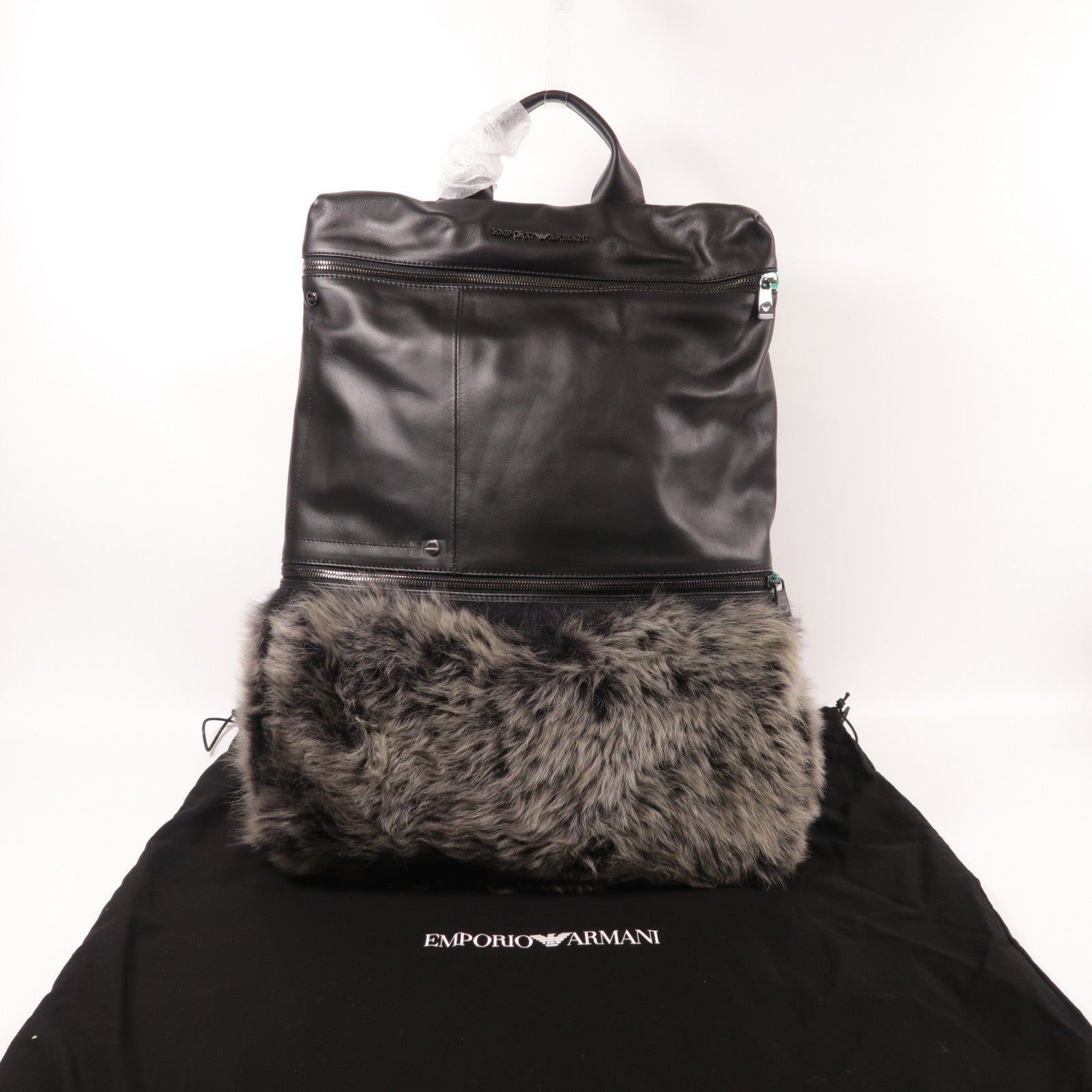 SELECTION 牛皮皮革/羊毛Amani Backpack背包